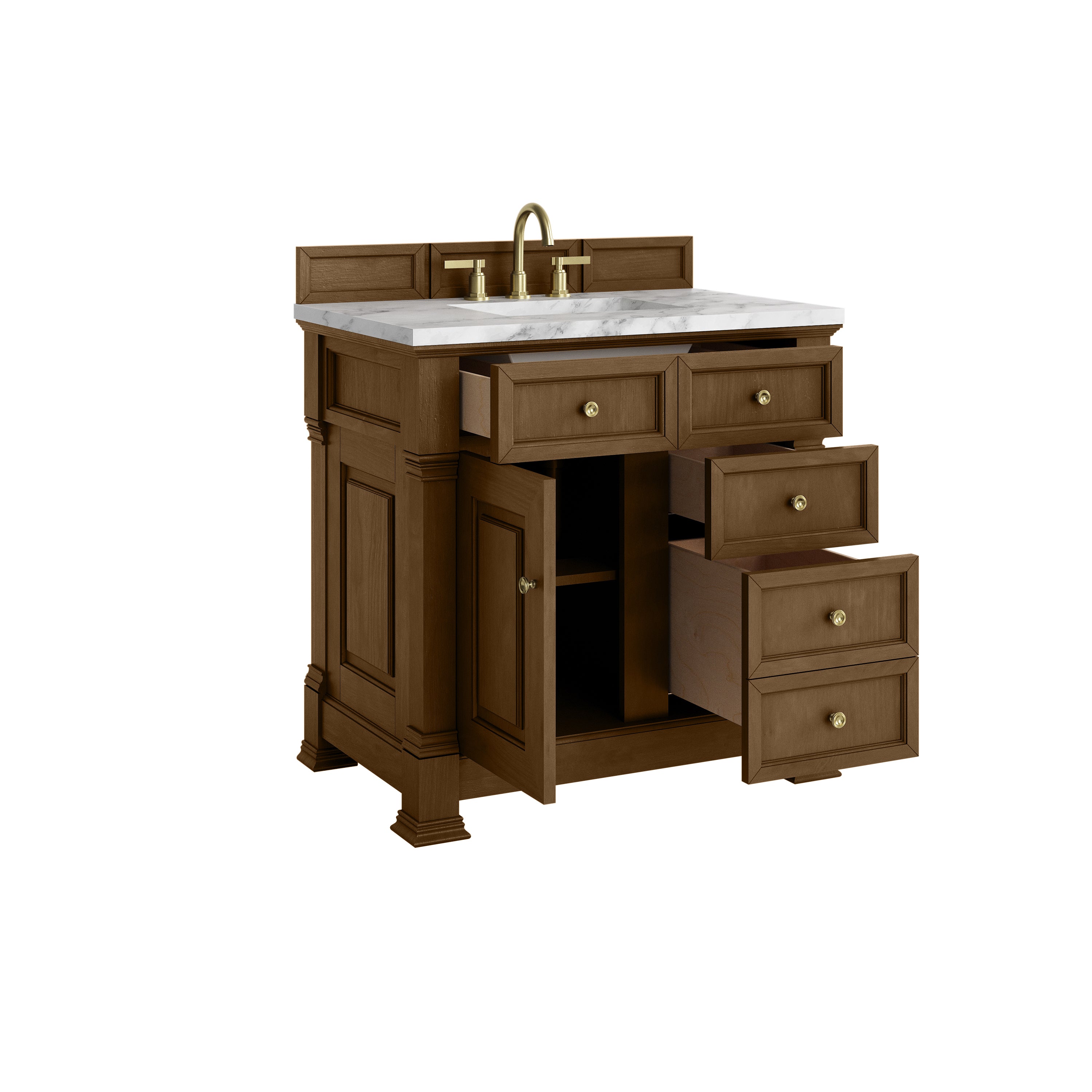James Martin Brookfield 36" Single Vanity in Honey Oak with 3cm Countertop