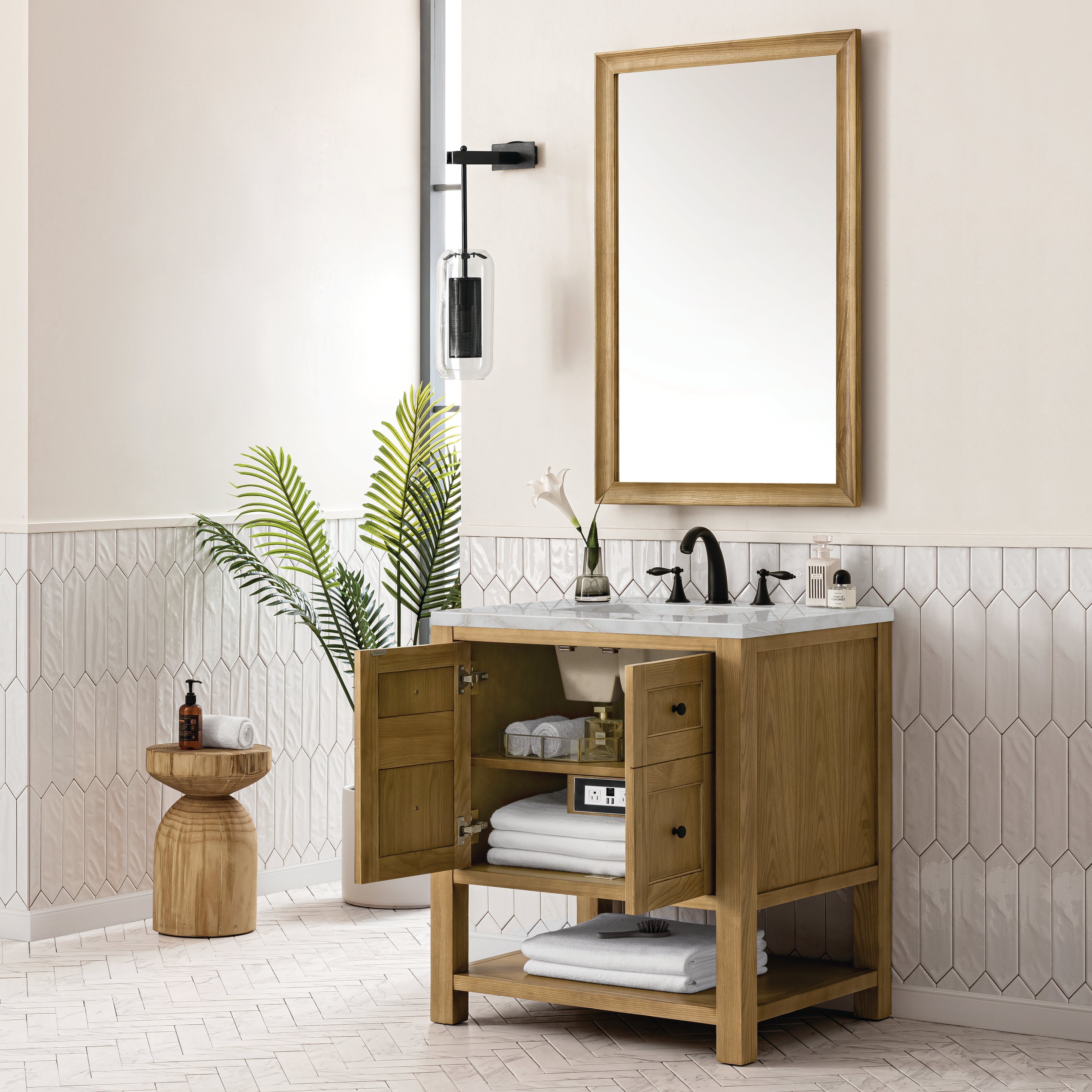 James Martin Breckenridge 30" Single Vanity in Light Natural Oak with 3cm Countertop