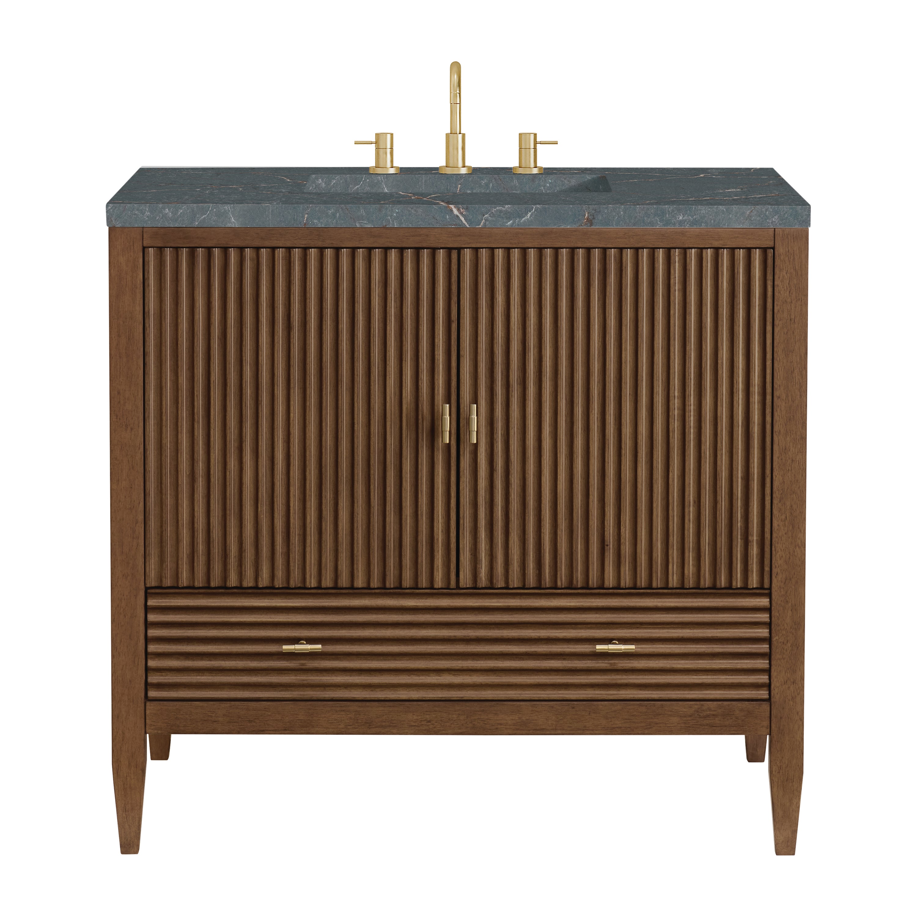 James Martin Myrrin 36" Vanity in Mid Century Walnut with 3cm Countertop