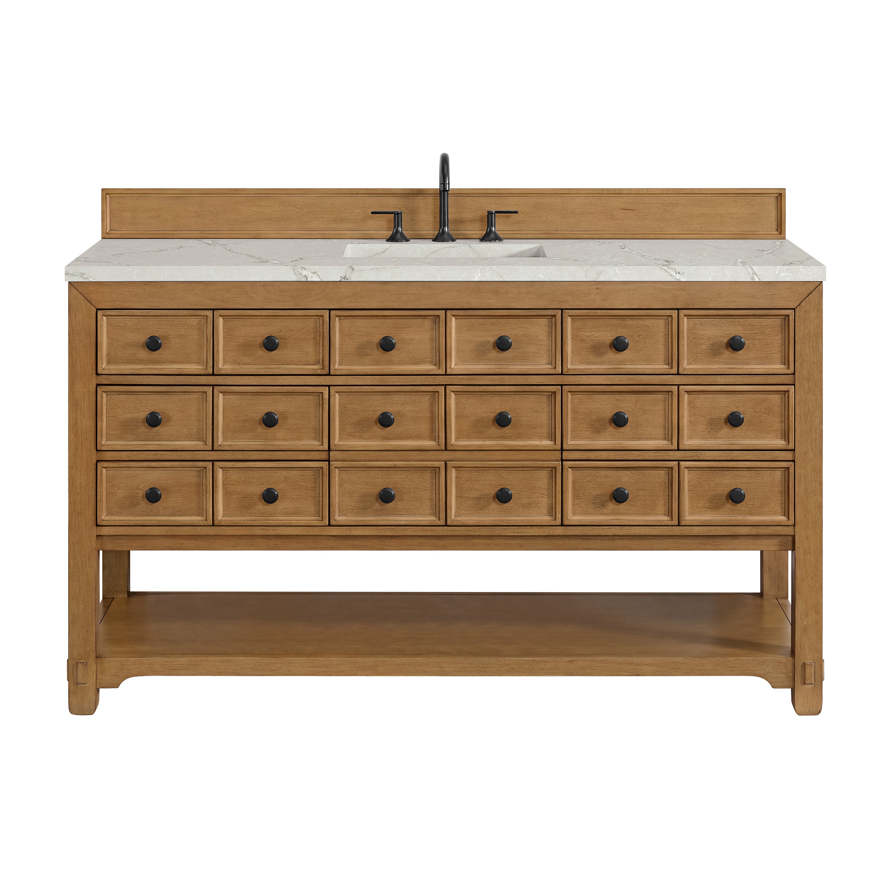 James Martin Malibu 60" Single Vanity in Amber Birch with 3cm Countertop