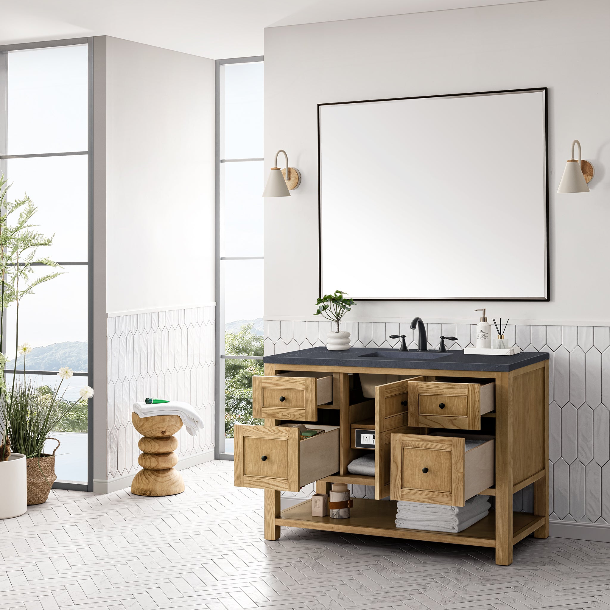 James Martin Breckenridge 48" Single Vanity in Light Natural Oak with 3cm Countertop