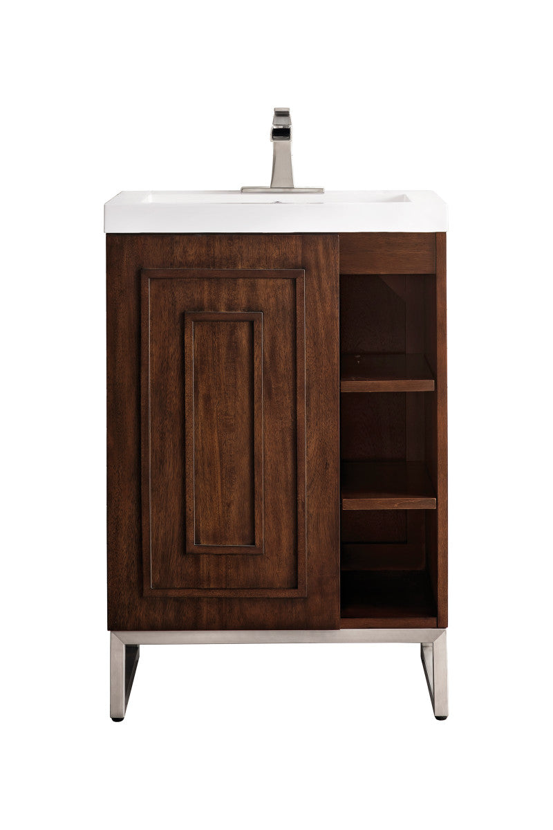 Alicante 24" Single Vanity with White Glossy Composite Stone Top