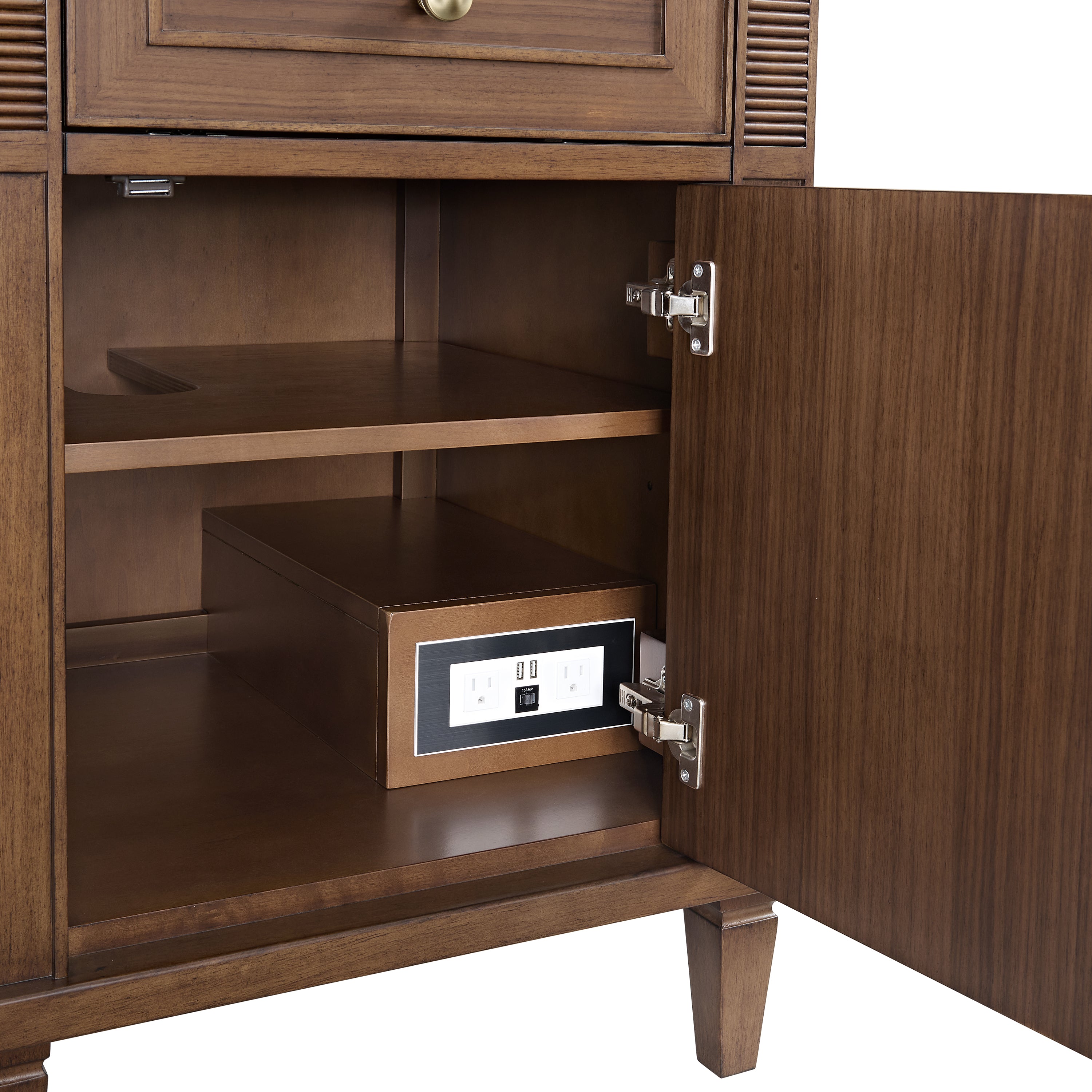 James Martin Lorelai 60" Double Vanity in Mid-Century Walnut with 3cm Countertop and FreePower Wireless Charger