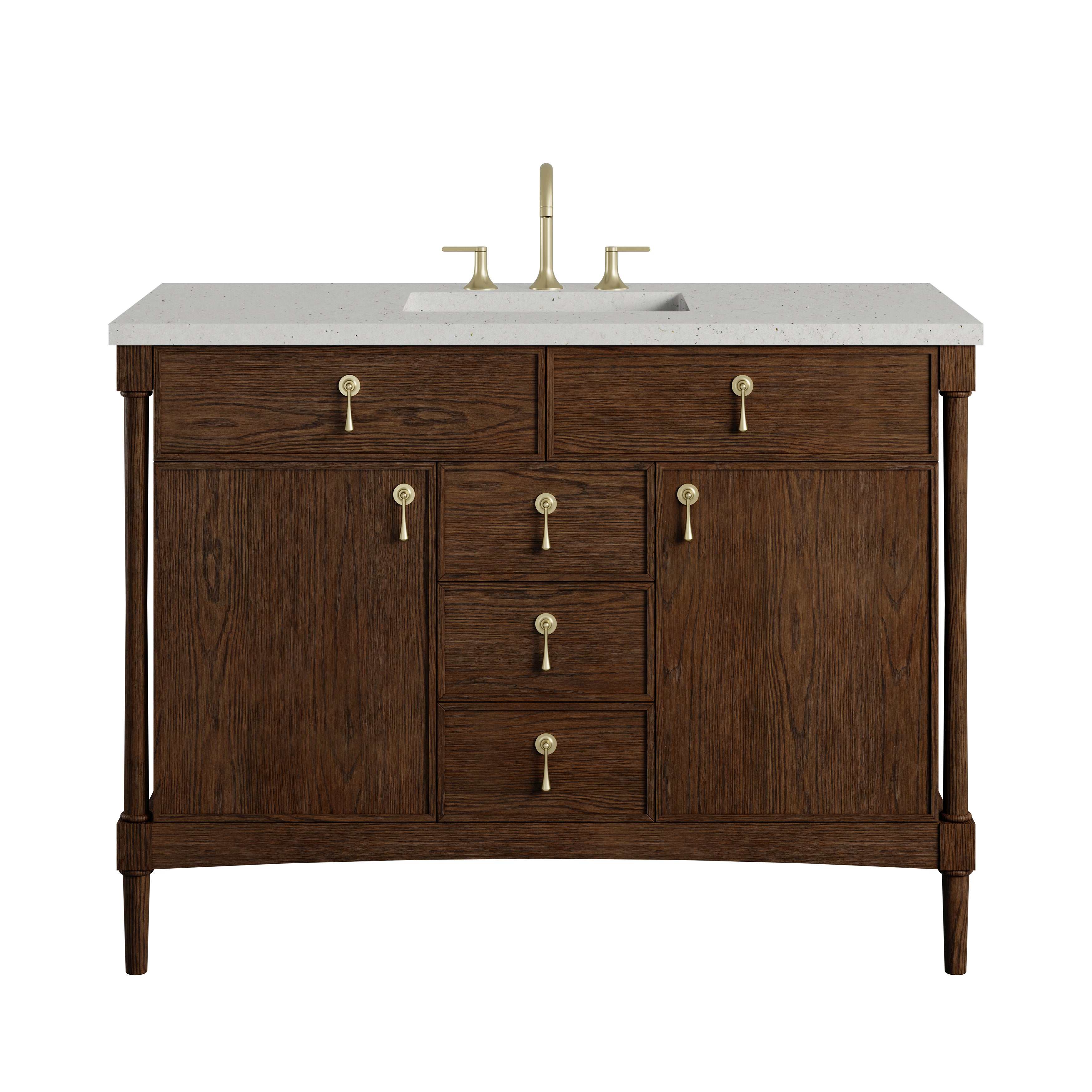 James Martin Kinnsden 48" Single Vanity in Sable Oak with 3cm Countertop