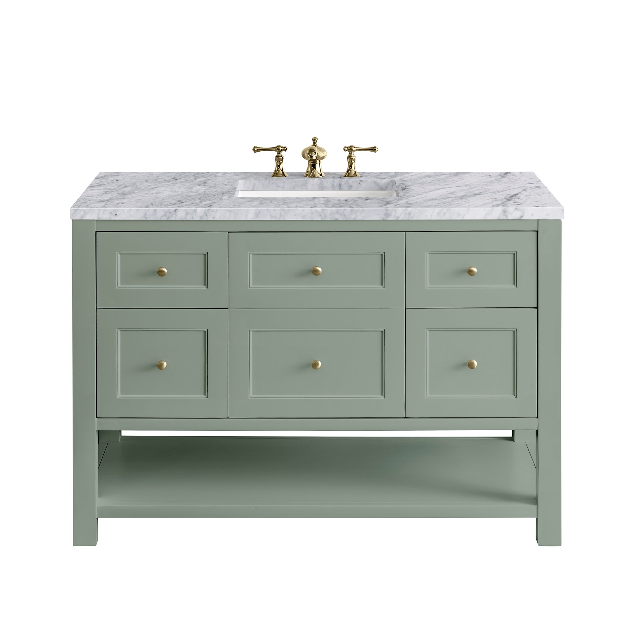 James Martin Breckenridge 48" Single Vanity in Smokey Celadon with 3cm Countertop