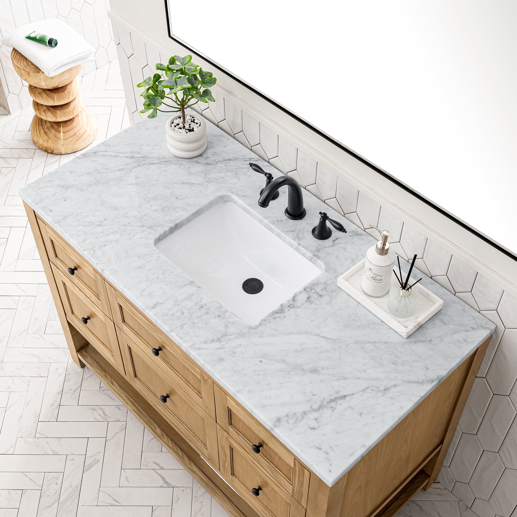 James Martin Breckenridge 48" Single Vanity in Light Natural Oak with 3cm Countertop