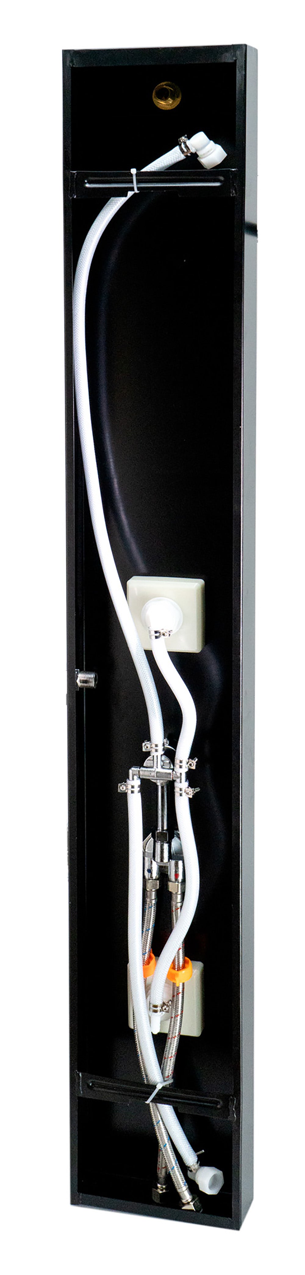 ALFI brand  ABSP65B Black Aluminum Shower Panel with 2 Body Sprays and Rain Shower Head