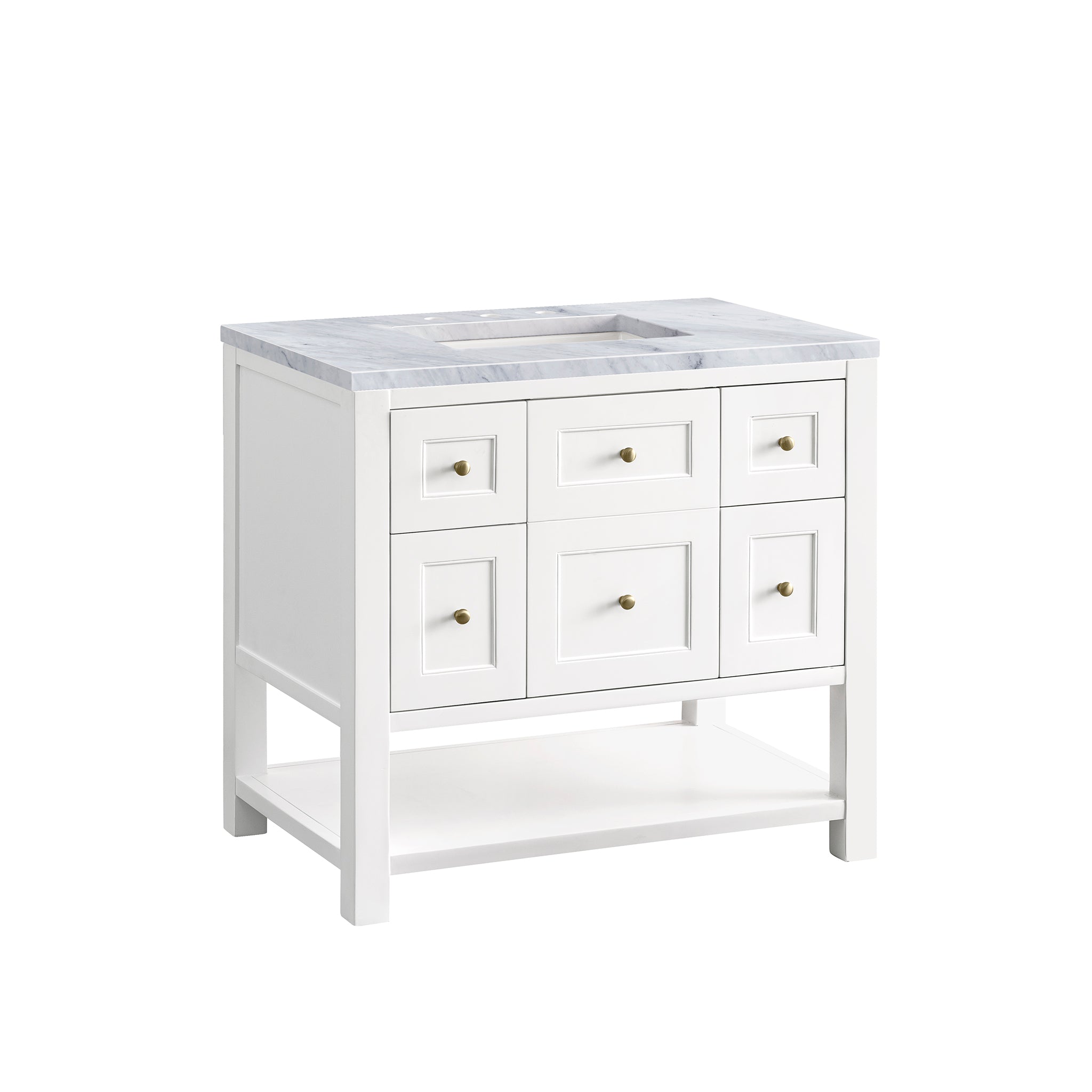 James Martin Breckenridge 36" Single Vanity in Bright White with 3cm Countertop