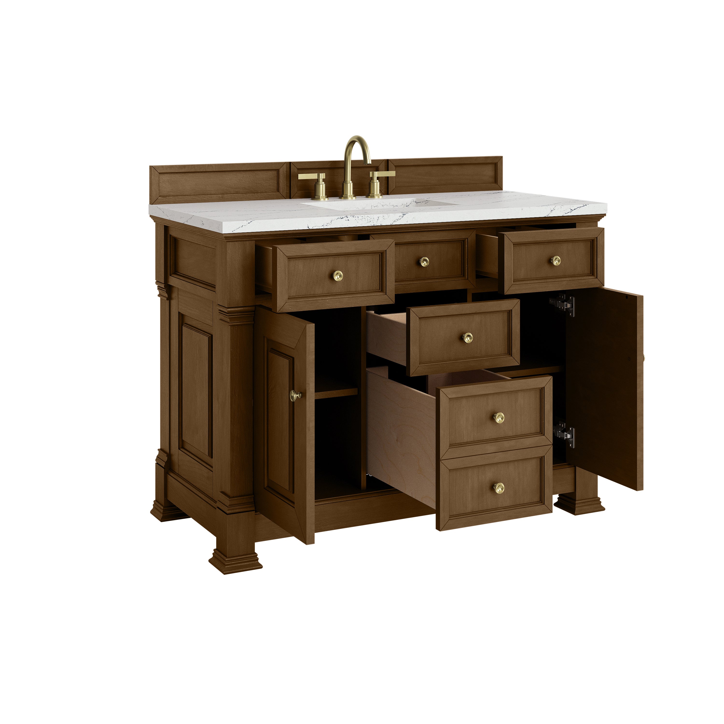 James Martin Brookfield 48" Single Vanity in Honey Oak with 3cm Countertop and FreePower Wireless Charger