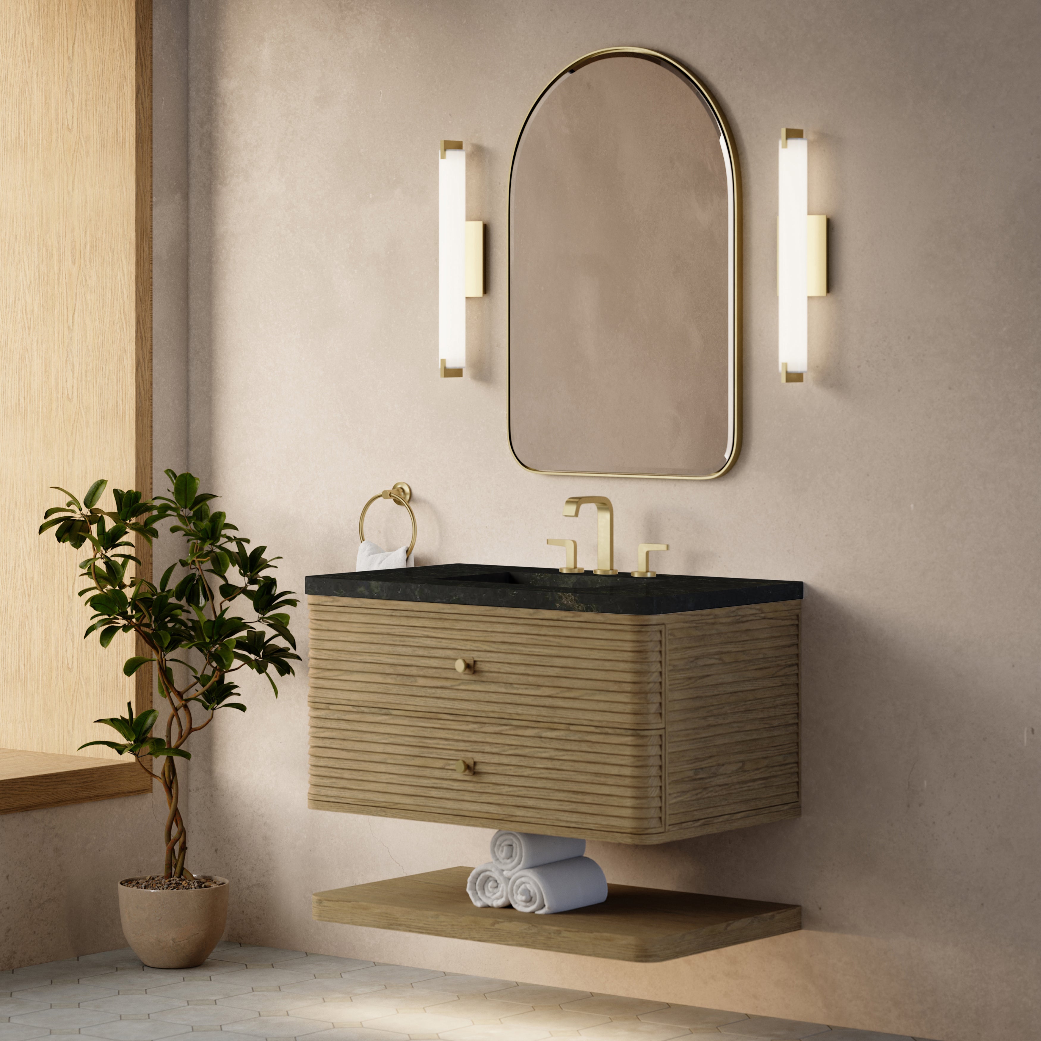 James Martin Allamari 36" Single Vanity in Dune Mist with 3cm Countertop