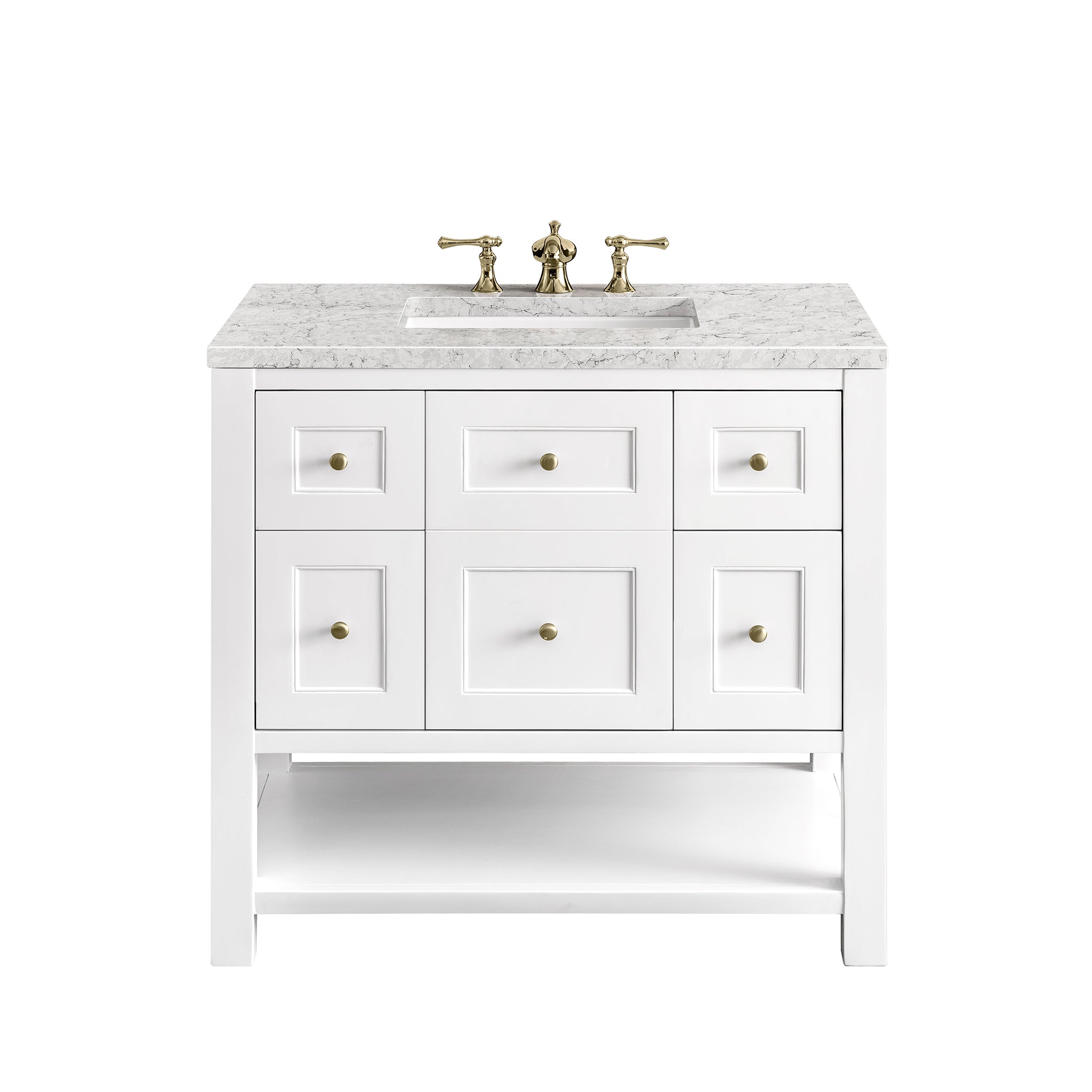 James Martin Breckenridge 36" Single Vanity in Bright White with 3cm Countertop