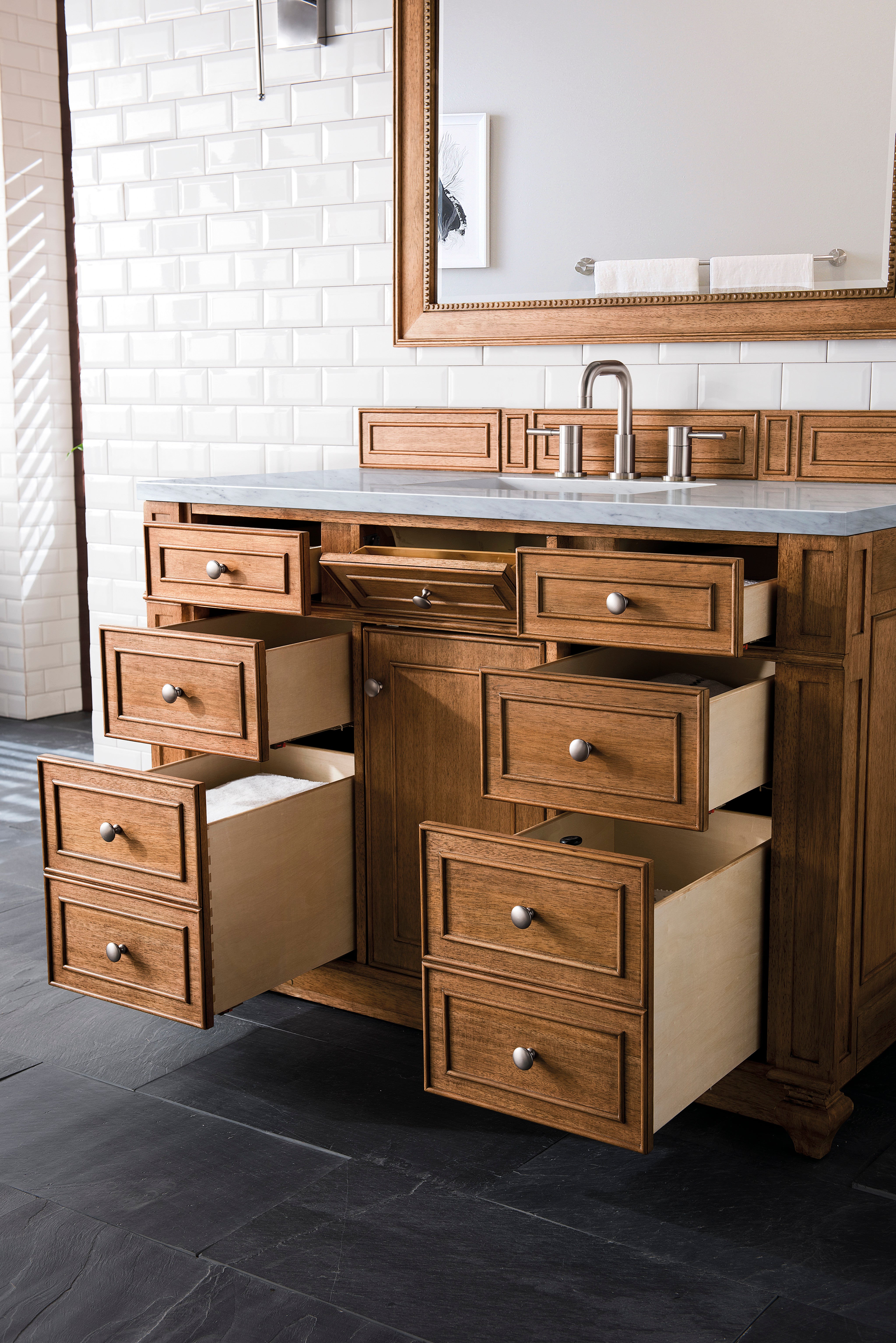 James Martin Bristol 48" Single Vanity in Saddle Brown with 3cm Countertop