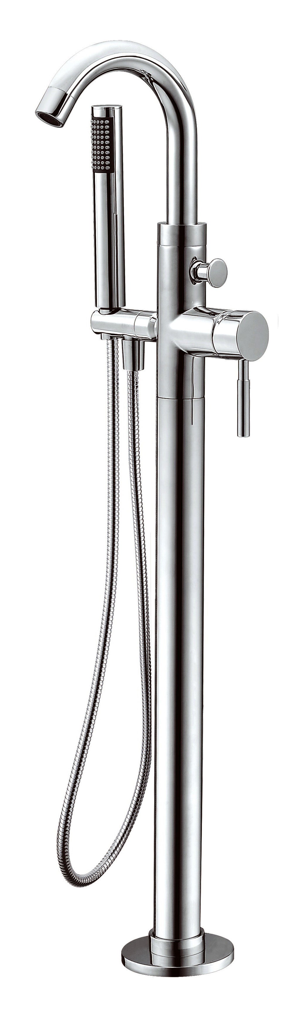 ALFI brand AB2534 Single Lever Floor Mounted Tub Filler Mixer w Hand Held Shower Head