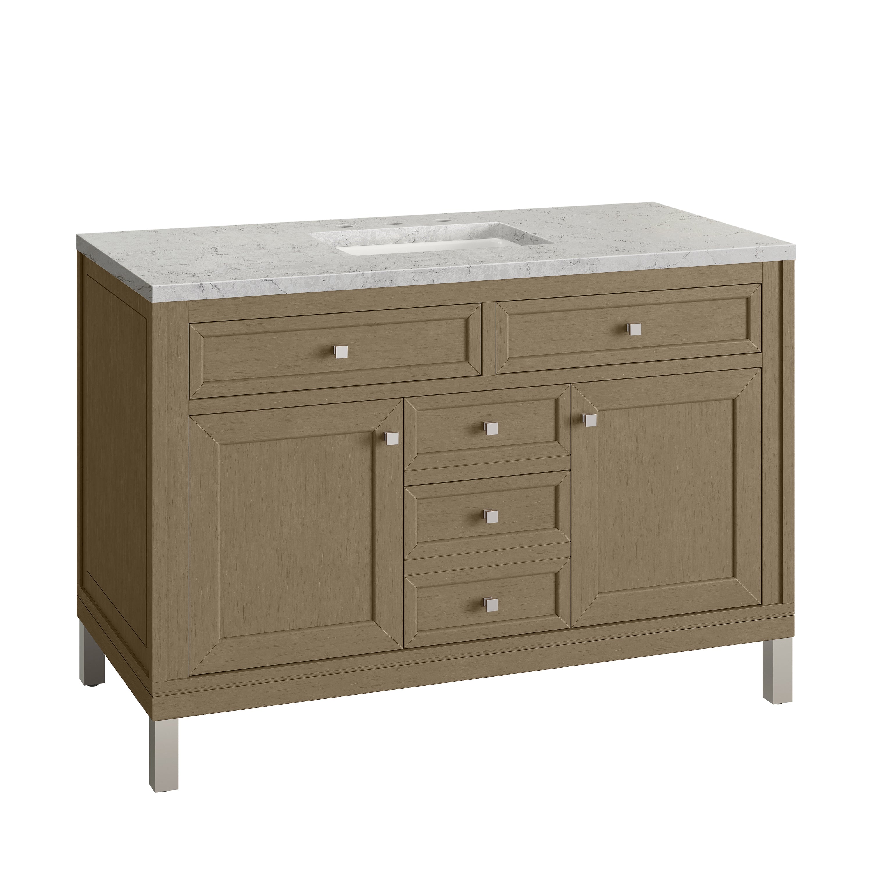 James Martin Chicago 48" Single Vanity in Walnut Whisper with 3cm Countertop