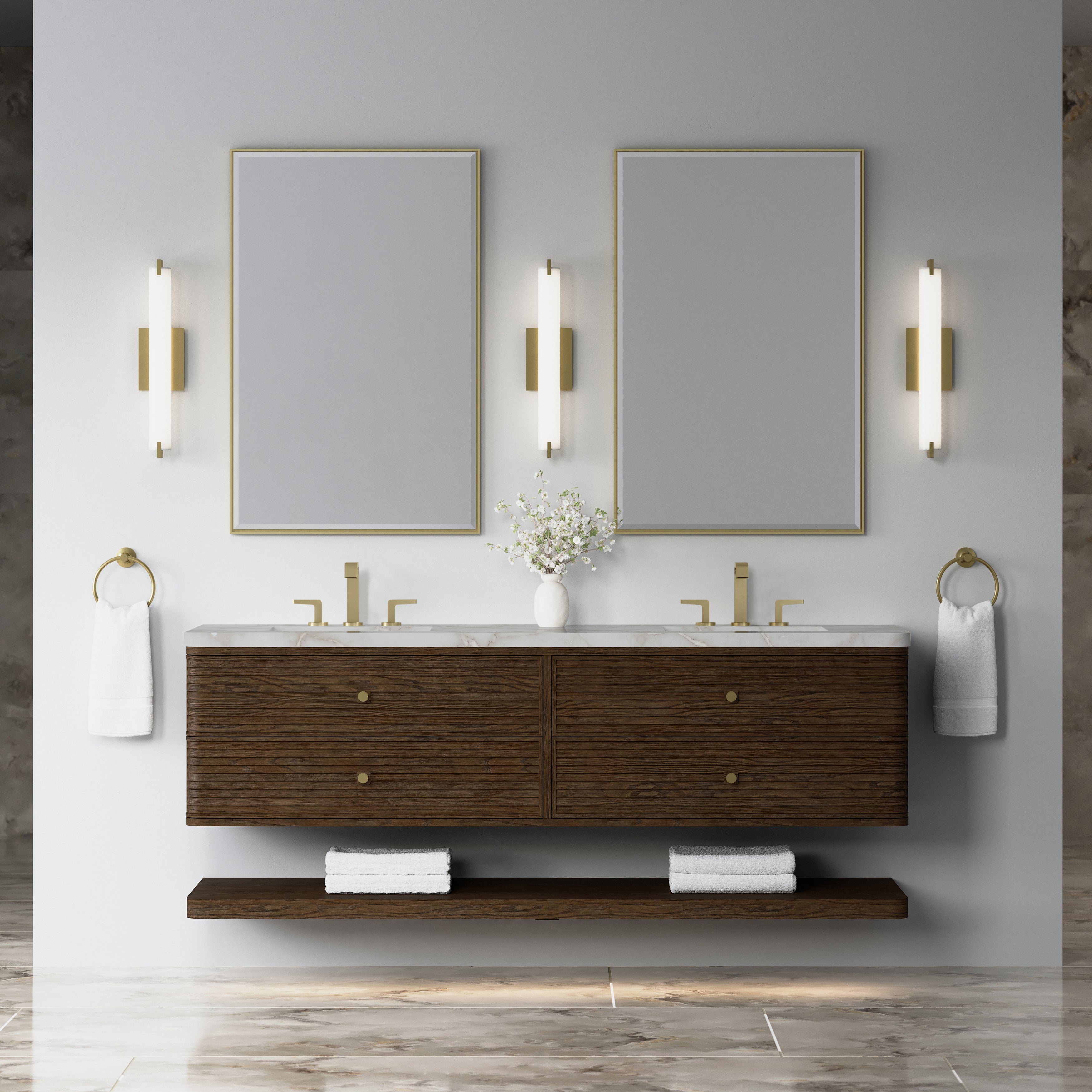 James Martin Allamari 72" Double Vanity in Sable with 3cm Countertop