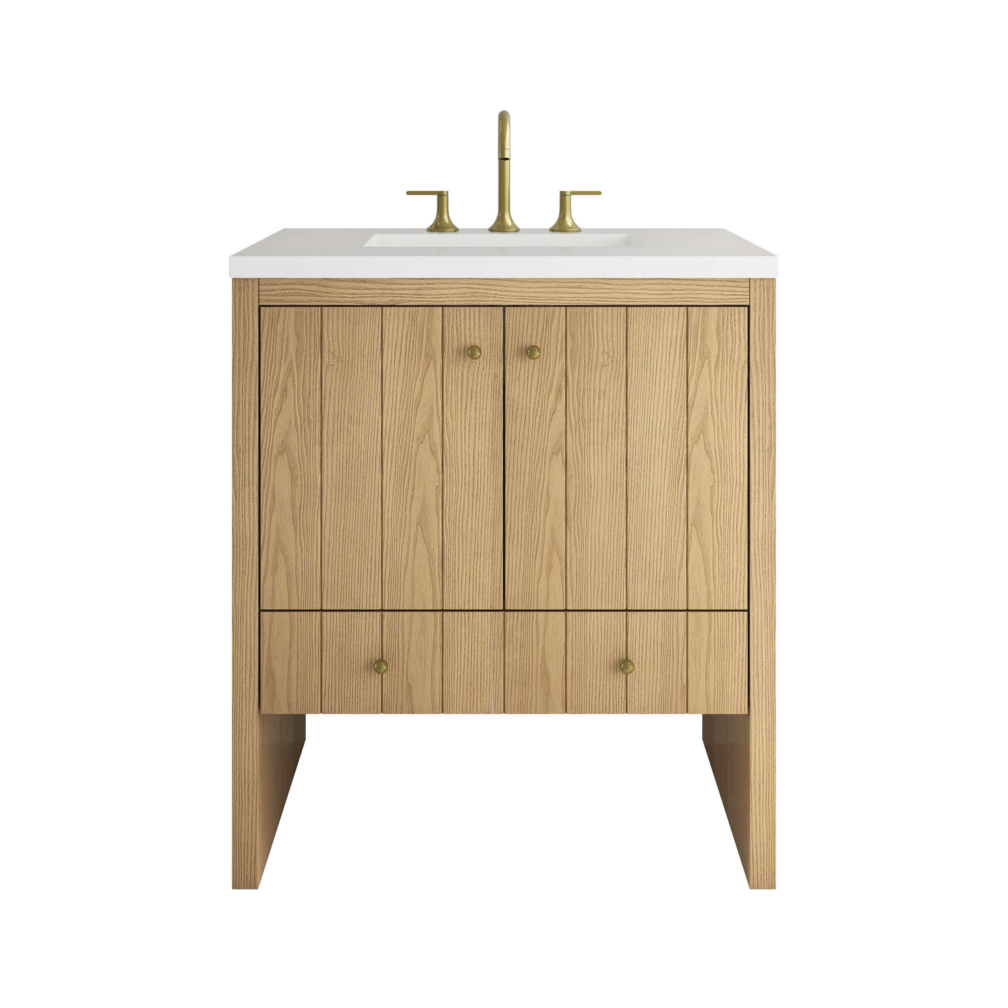 James Martin Hudson 30" Single Vanity in Light Natural Oak with 3cm Countertop