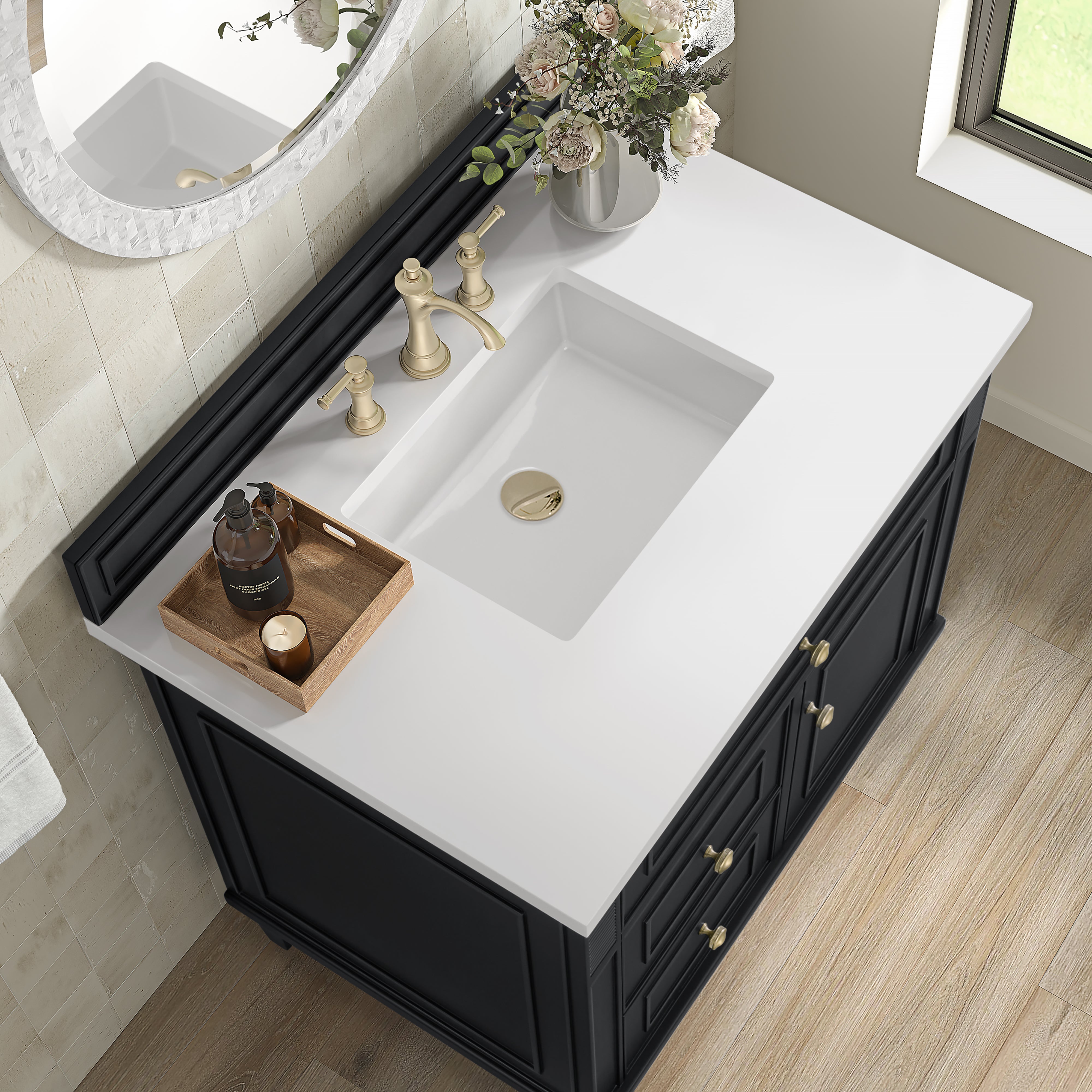 James Martin Lorelai 36" Single Vanity in Black Onyx with 3cm Countertop