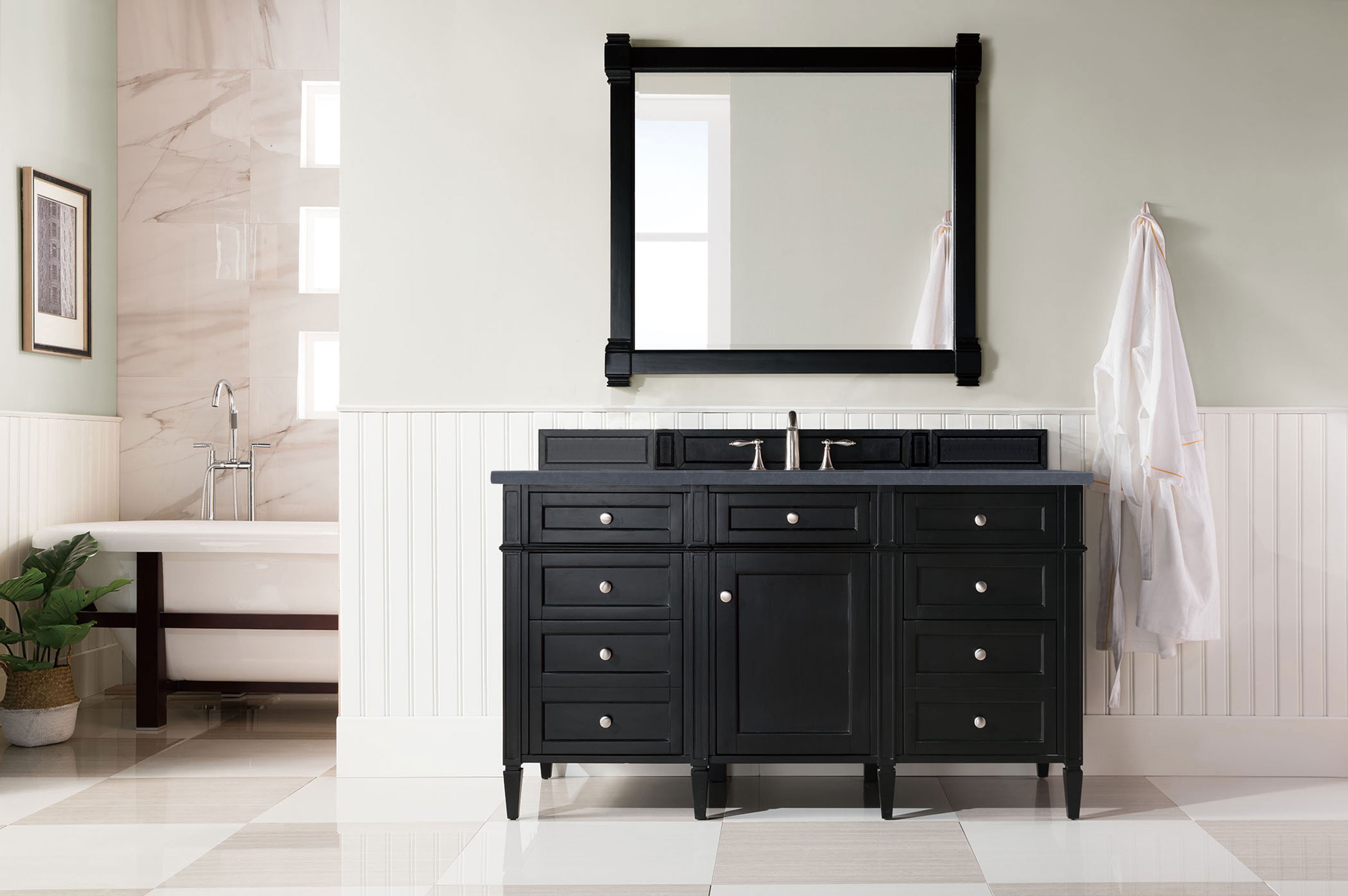 James Martin Brittany 60" Single Vanity in Black Onyx with 3cm Countertop