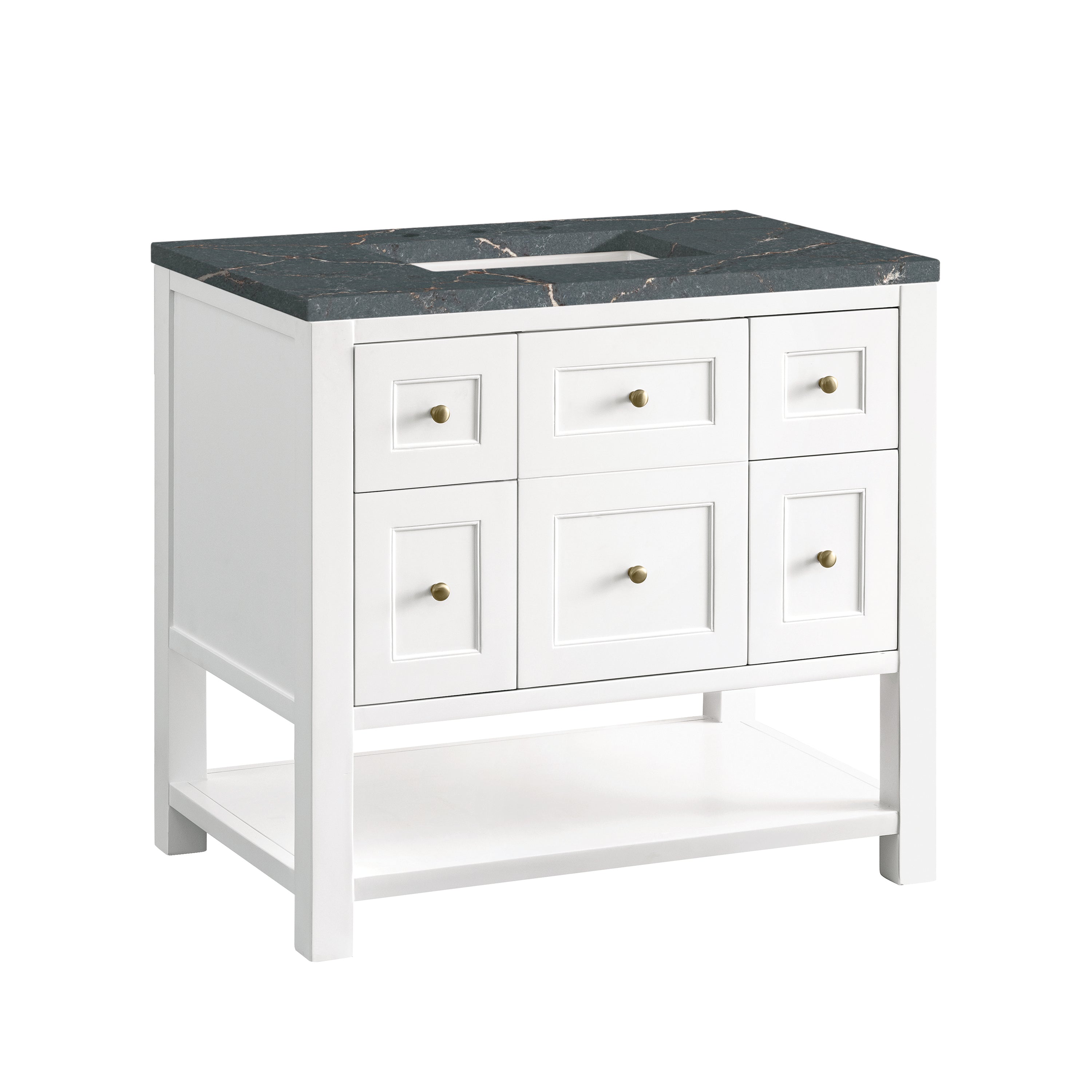 James Martin Breckenridge 36" Single Vanity in Bright White with 3cm Countertop