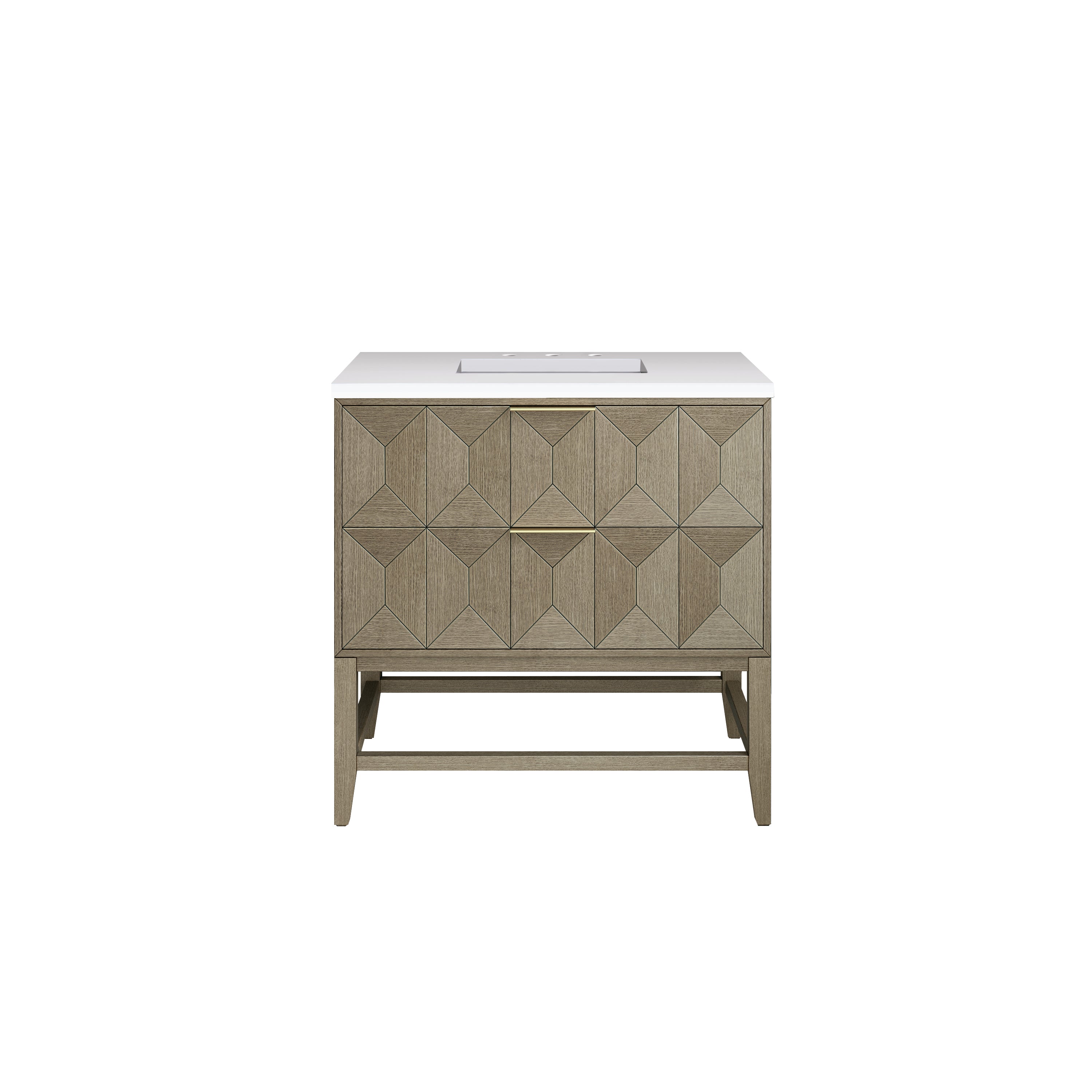 James Martin Emmeline 36" Single Vanity in Pebble Oak with 3cm Countertop