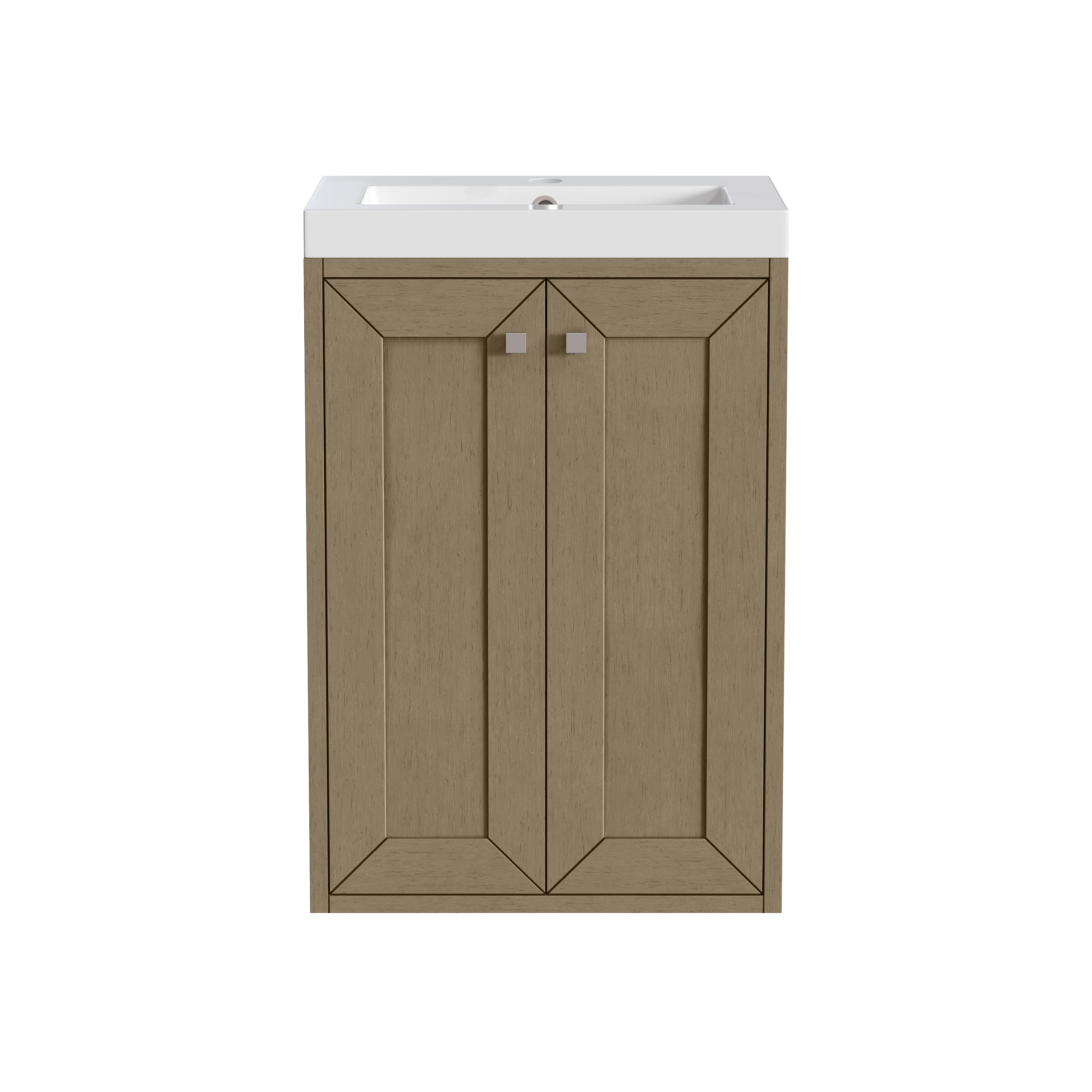 James Martin Chianti 20" Single Vanity in Glossy White with White Glossy Composite Stone Top