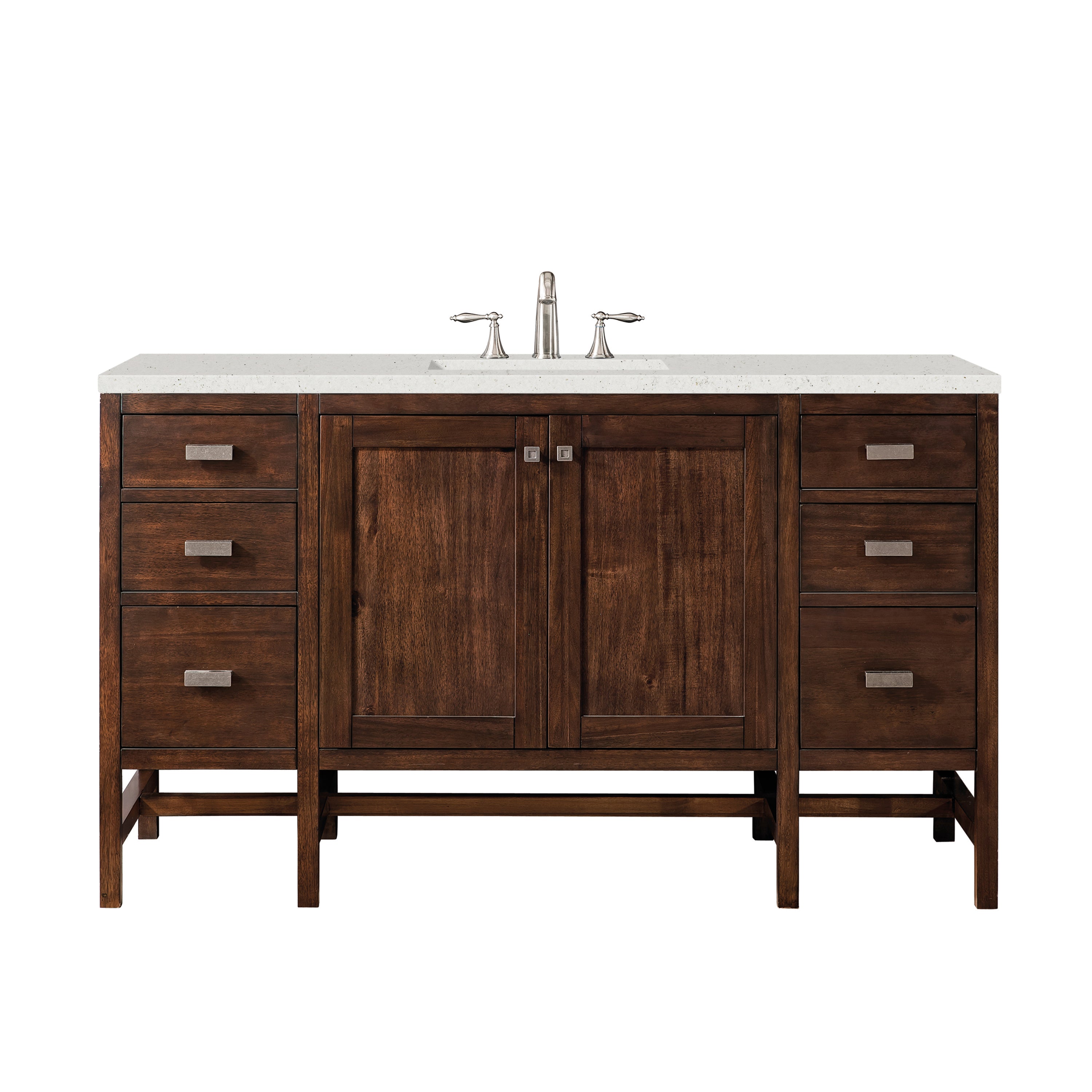 James Martin Addison 60" Single Vanity in Mid-Century Acacia with 3cm Countertop