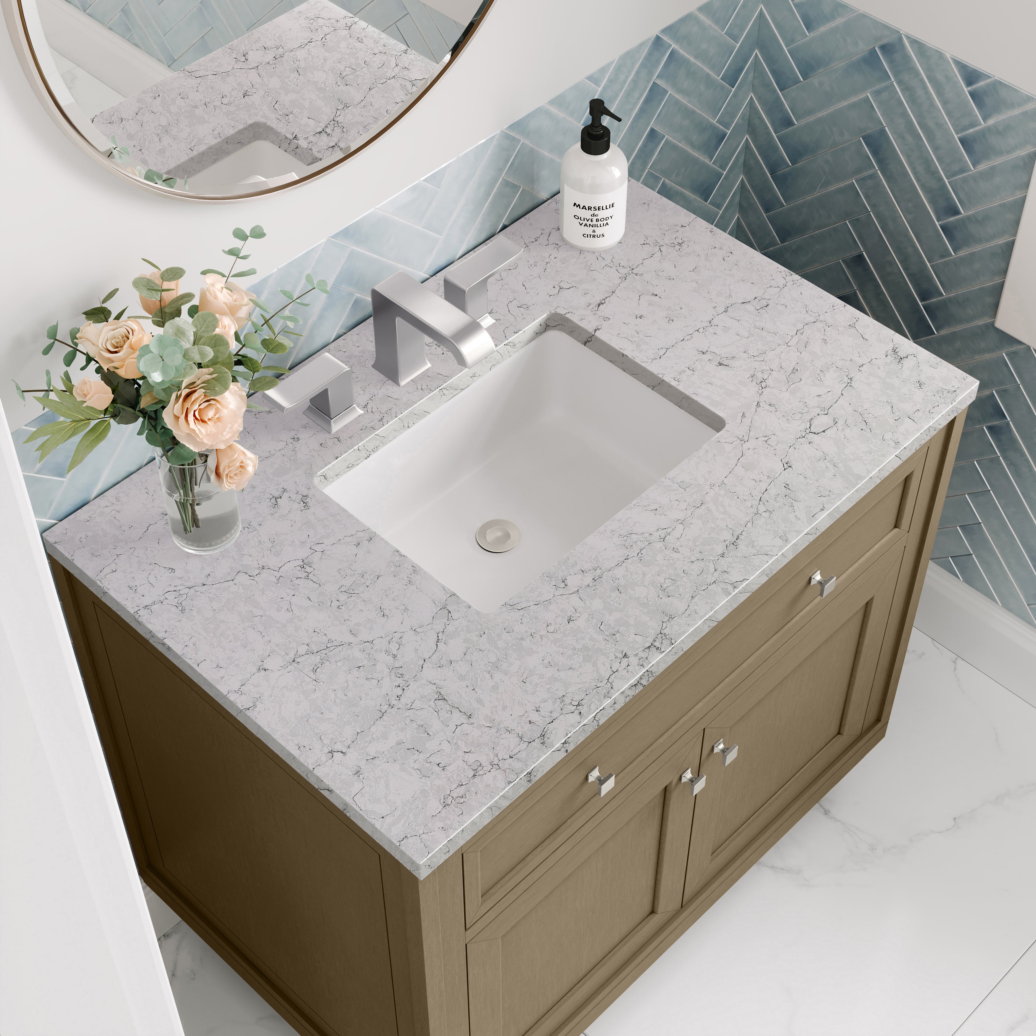 James Martin Chicago 36" Single Vanity in Walnut Whisper with 3cm Countertop