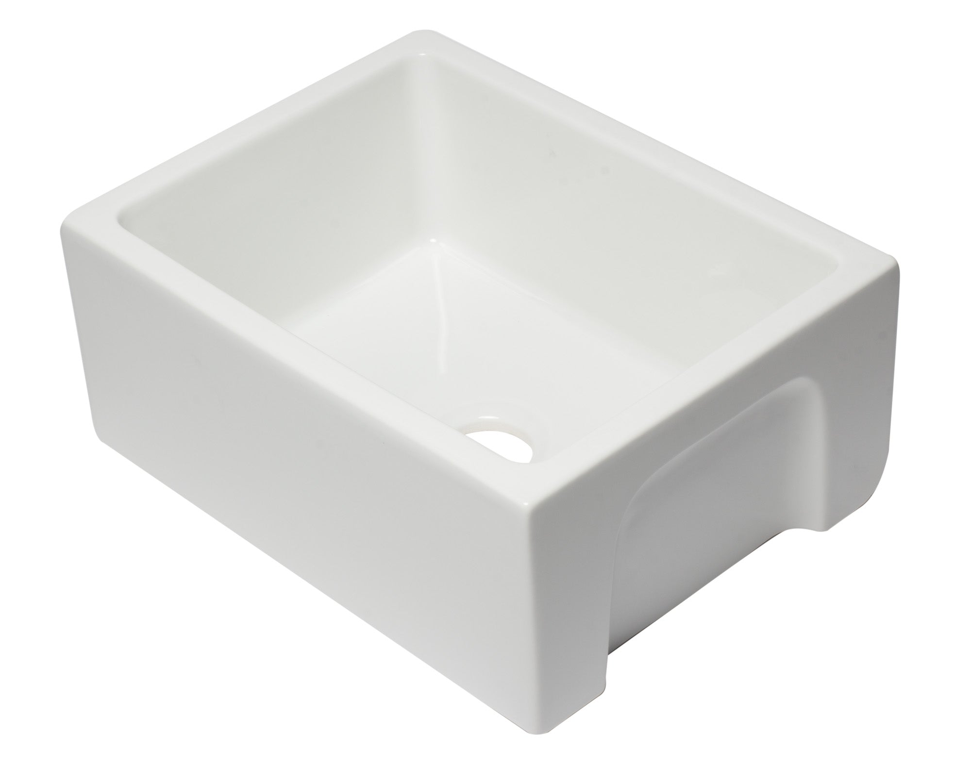 ALFI brand AB2418HS 24" Reversible Smooth / Fluted Single Bowl Fireclay Farm Sink – Biscuit, Black Gloss, Black Matte, White