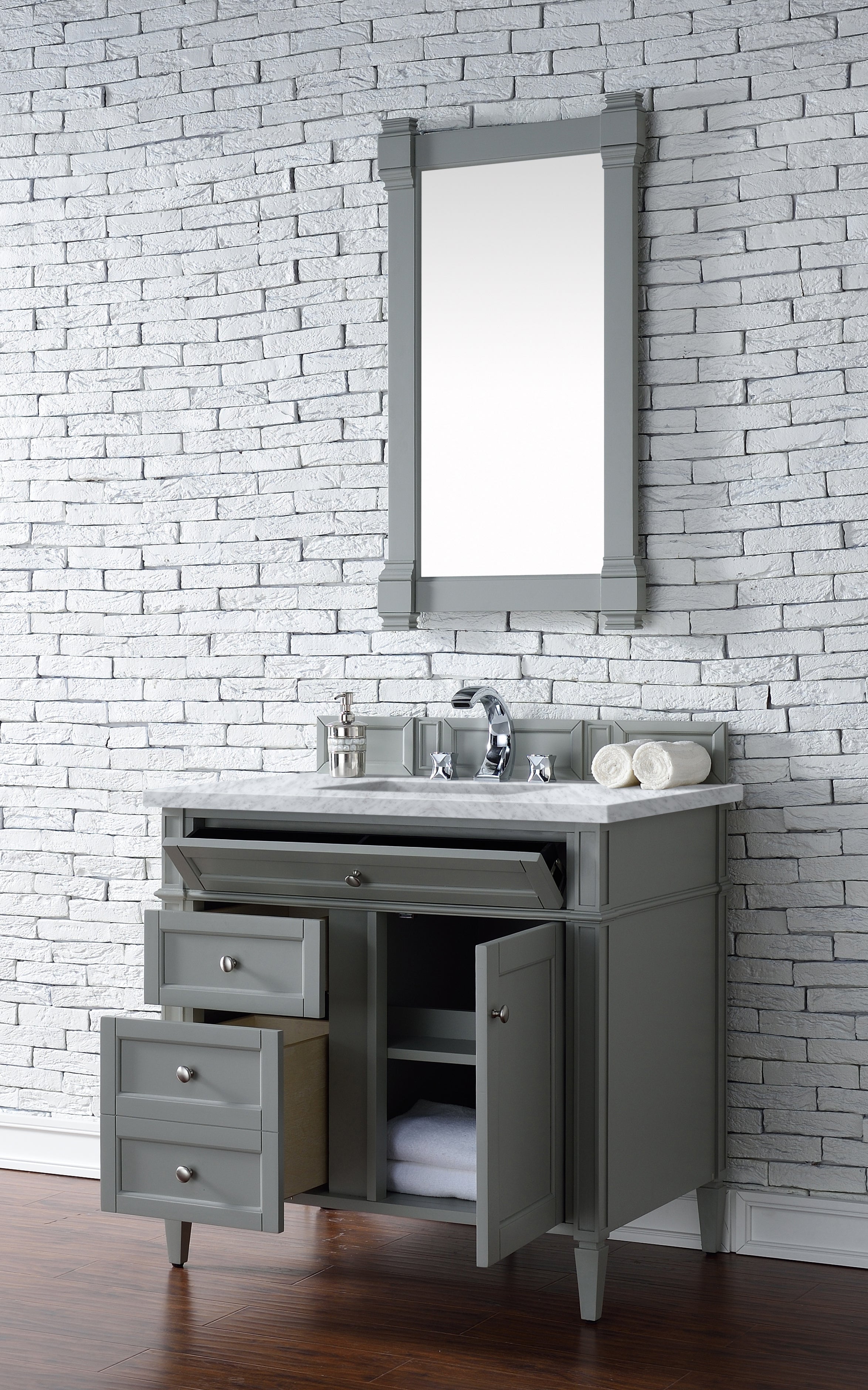 James Martin Brittany 36" Single Vanity in Urban Gray with 3cm Countertop