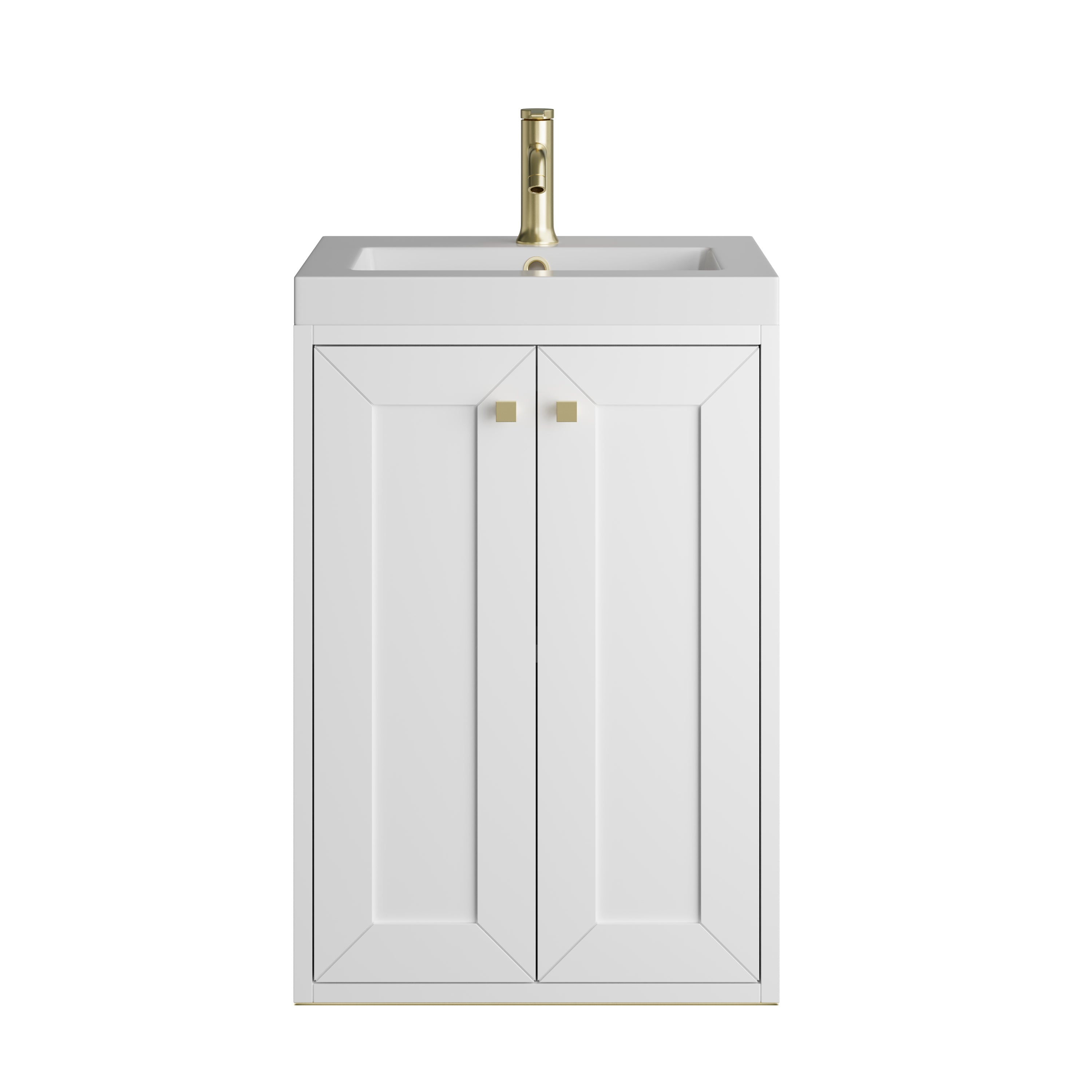 James Martin Chianti 20" Single Vanity in Glossy White with White Glossy Composite Stone Top