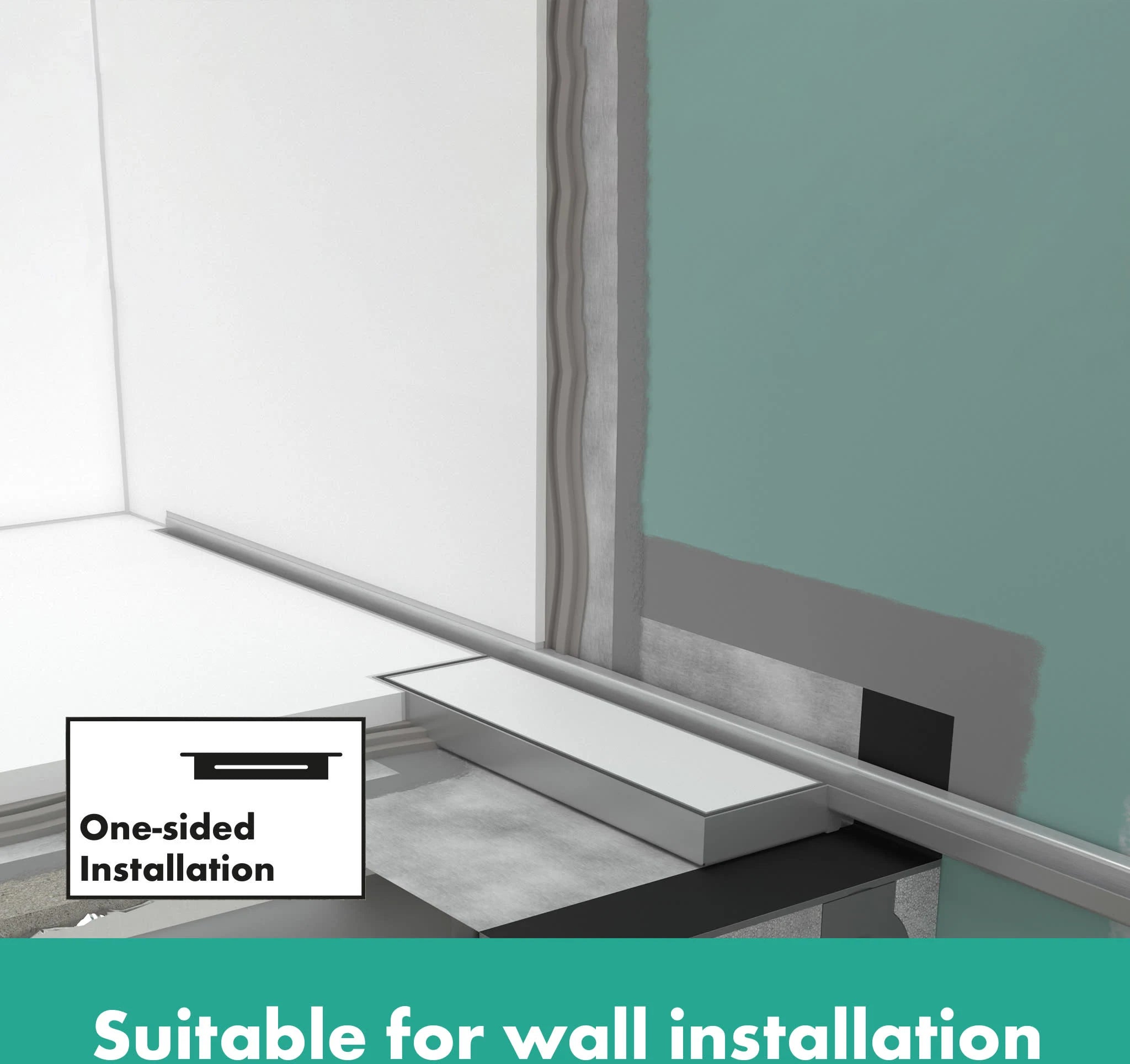 RainDrain Minimalistic Complete Set 2", 47 1/4" Trim and Installation Set