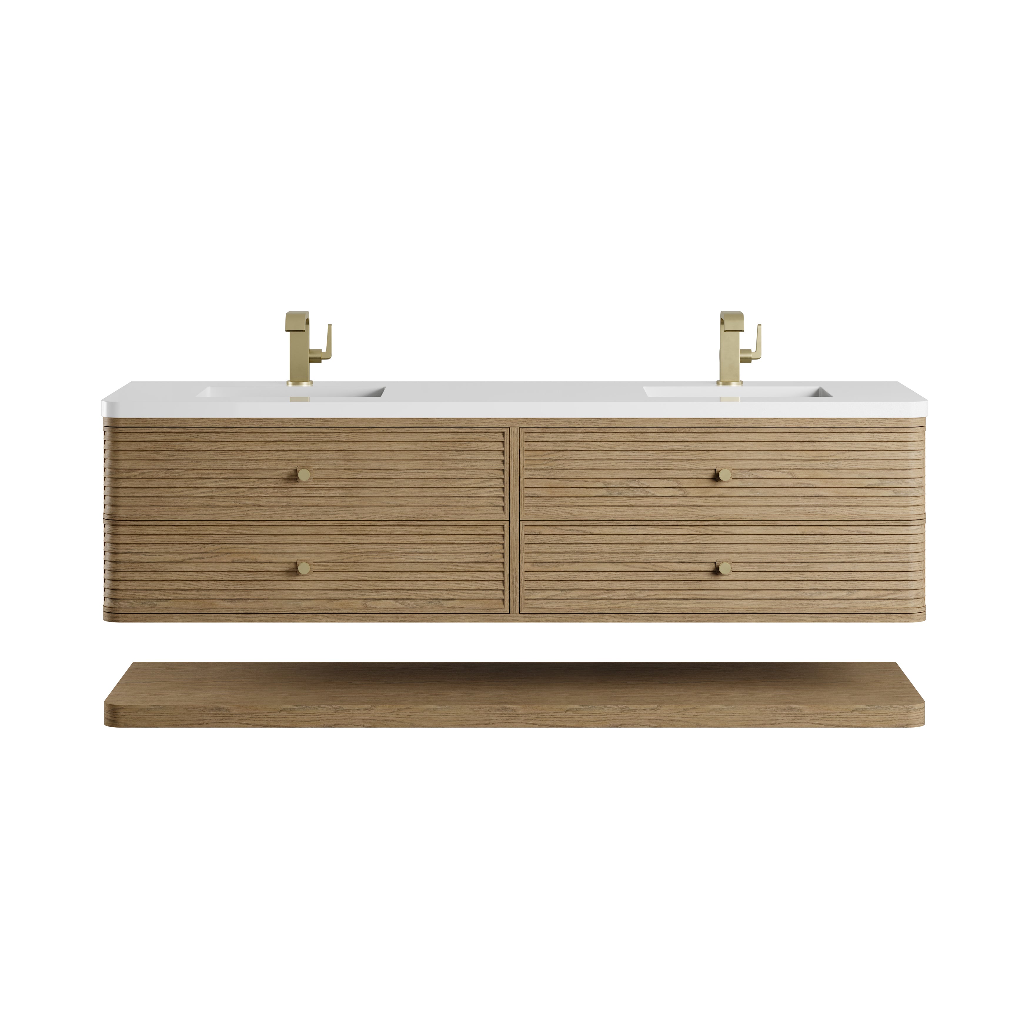 James Martin Allamari 72" Double Vanity in Dune Mist with 3cm Countertop