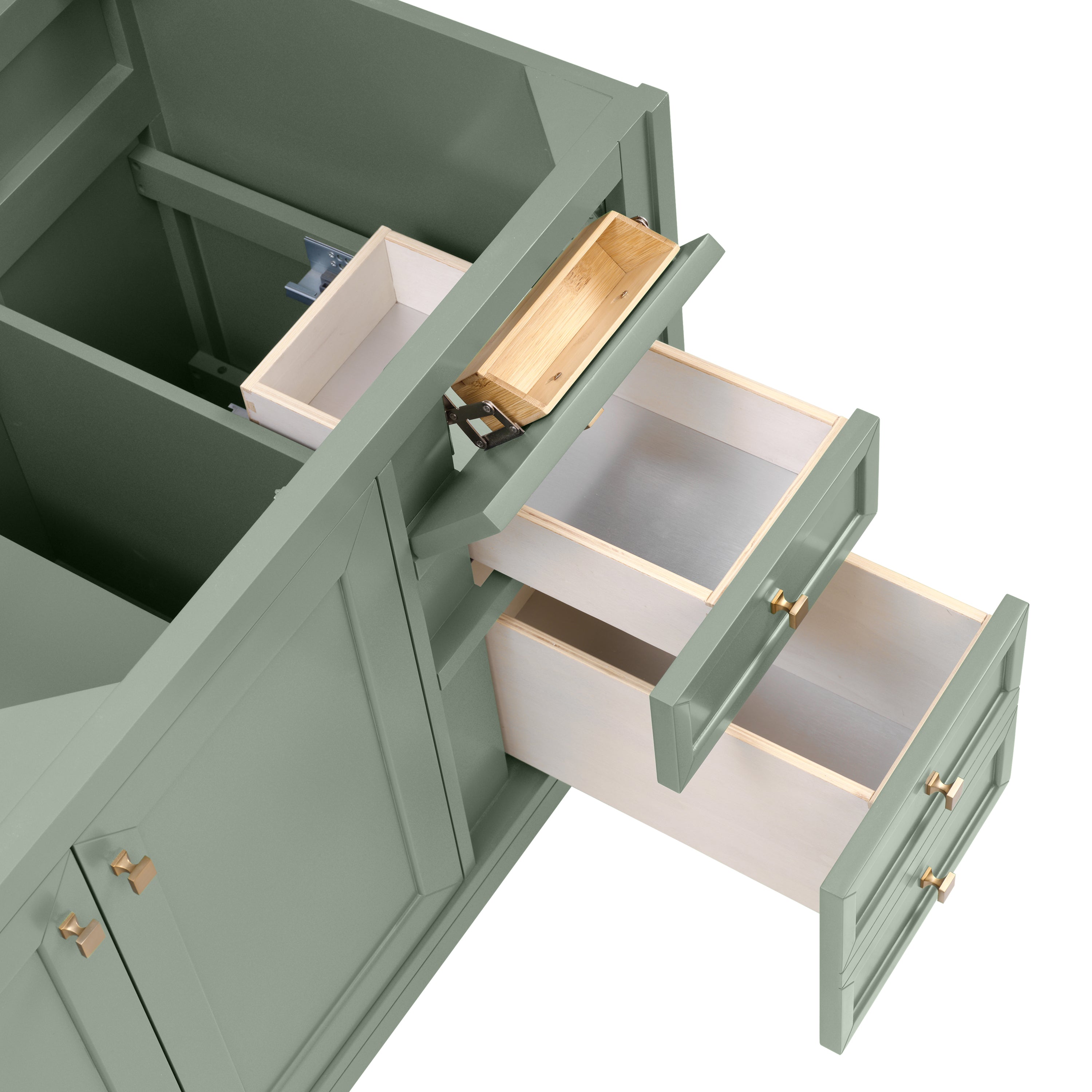 James Martin Chicago 60" Double Vanity in Smokey Celadon with 3cm Countertop and FreePower Wireless Charger