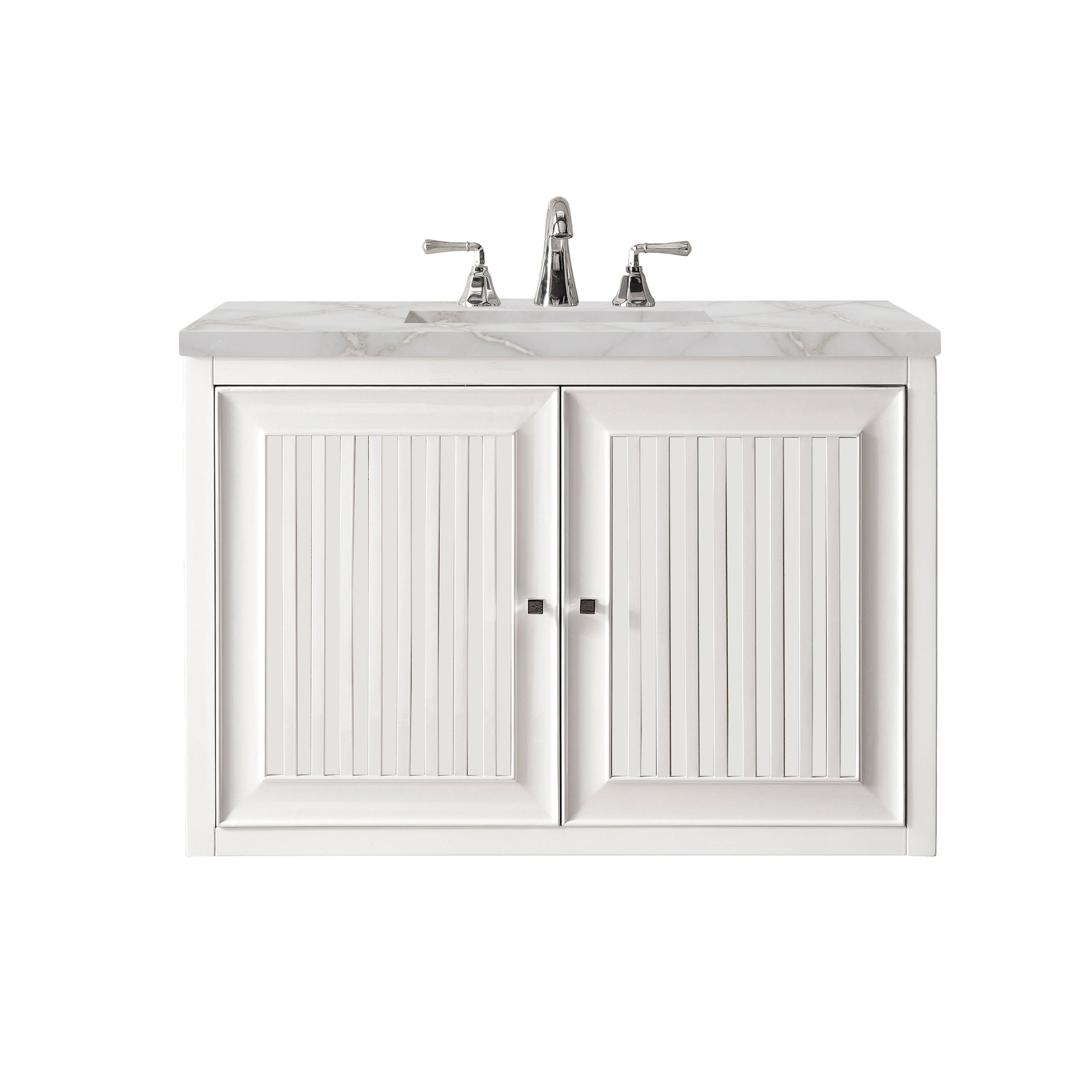 James Martin Athens 30" Single Vanity in Glossy White with 3cm Countertop