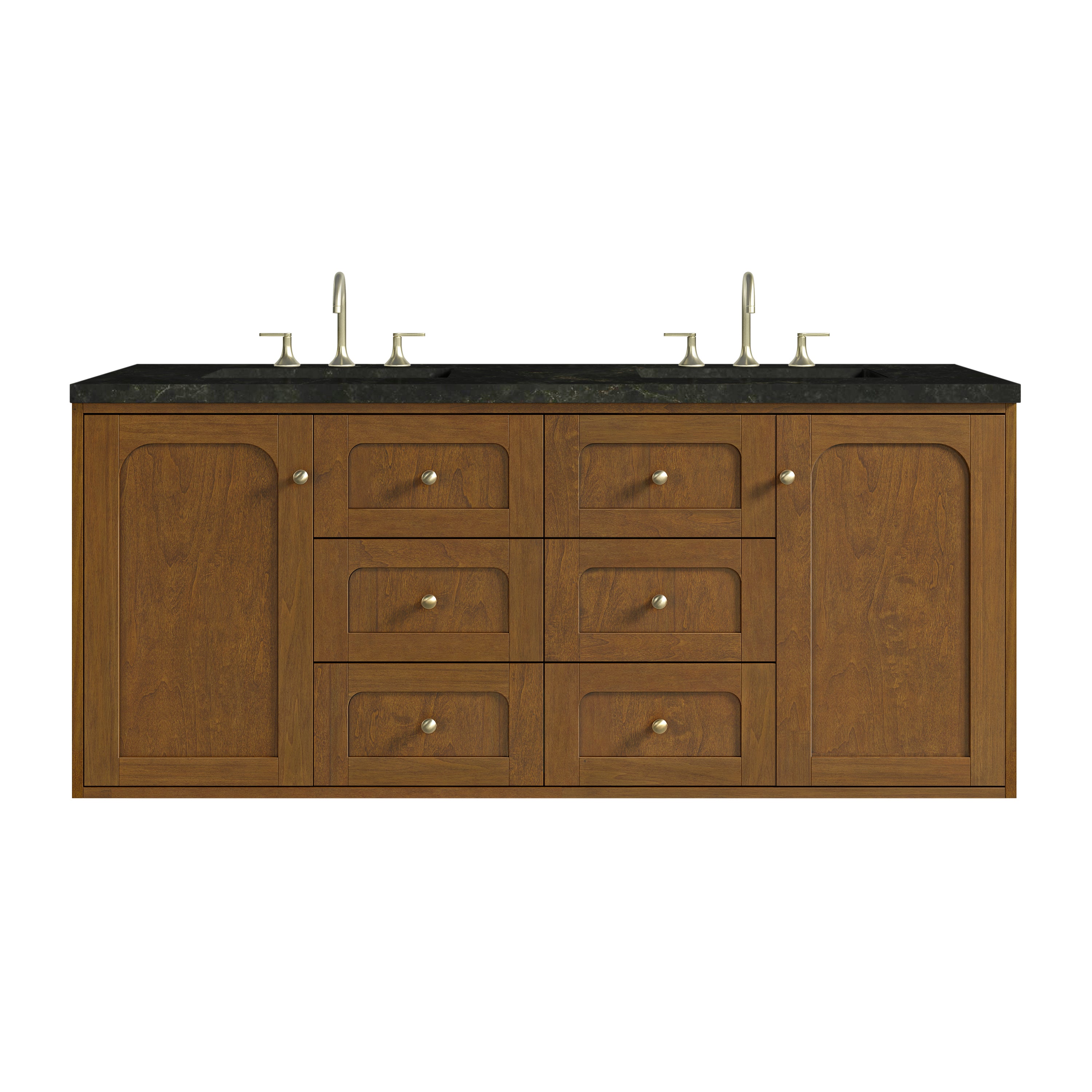 James Martin Laurent 60" Double Vanity in Honey Oak with 3cm Countertop