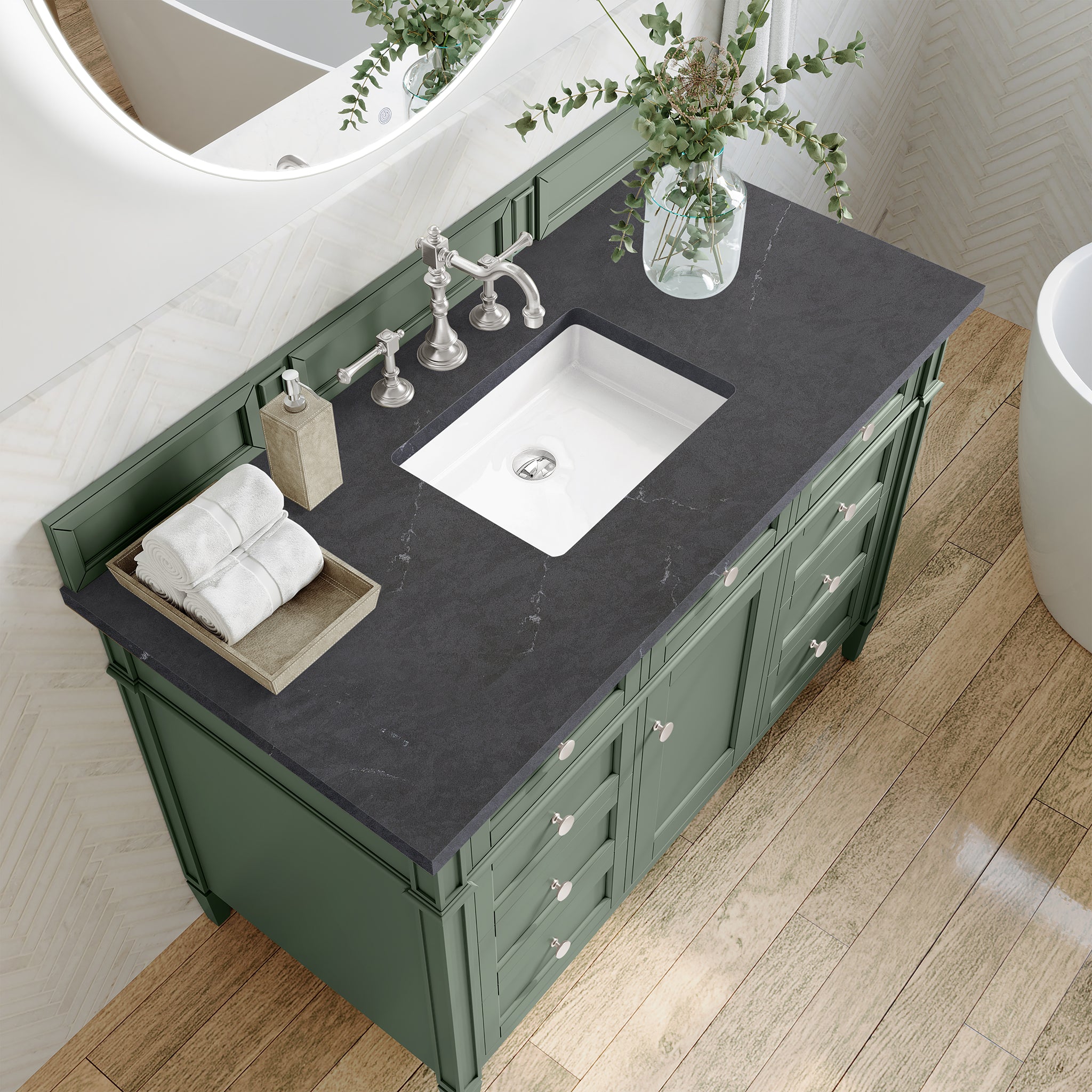 James Martin Brittany 48" Single Vanity in Smokey Celadon with 3cm Countertop