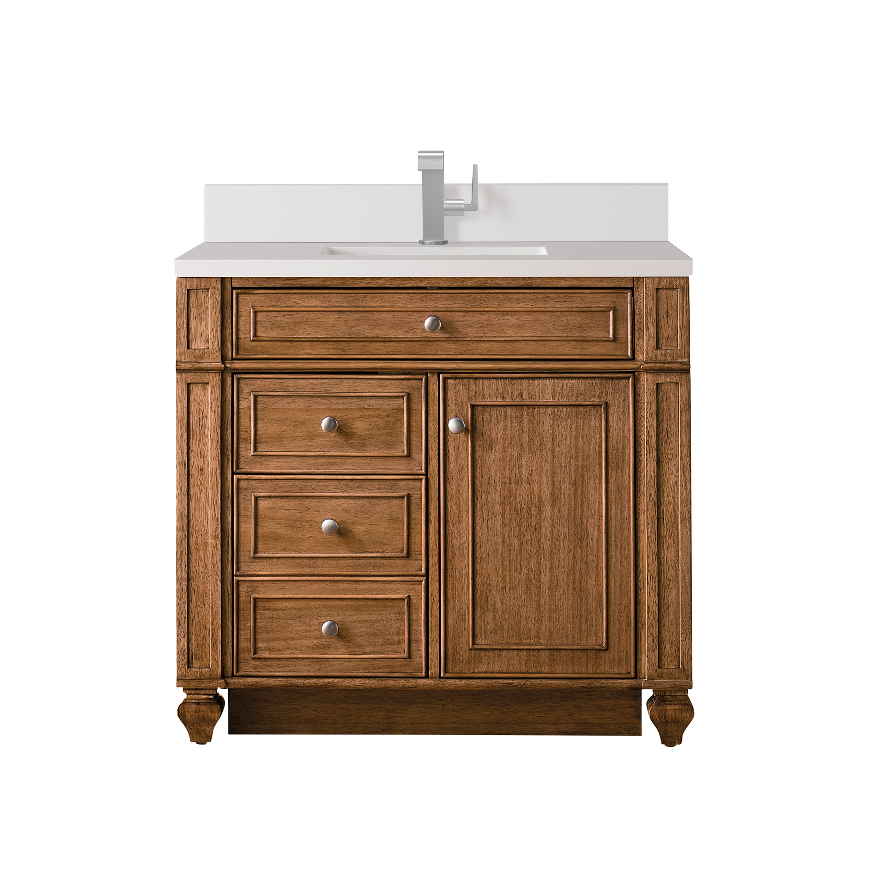 James Martin Bristol 36" Single Vanity in Saddle Brown with 3cm Countertop