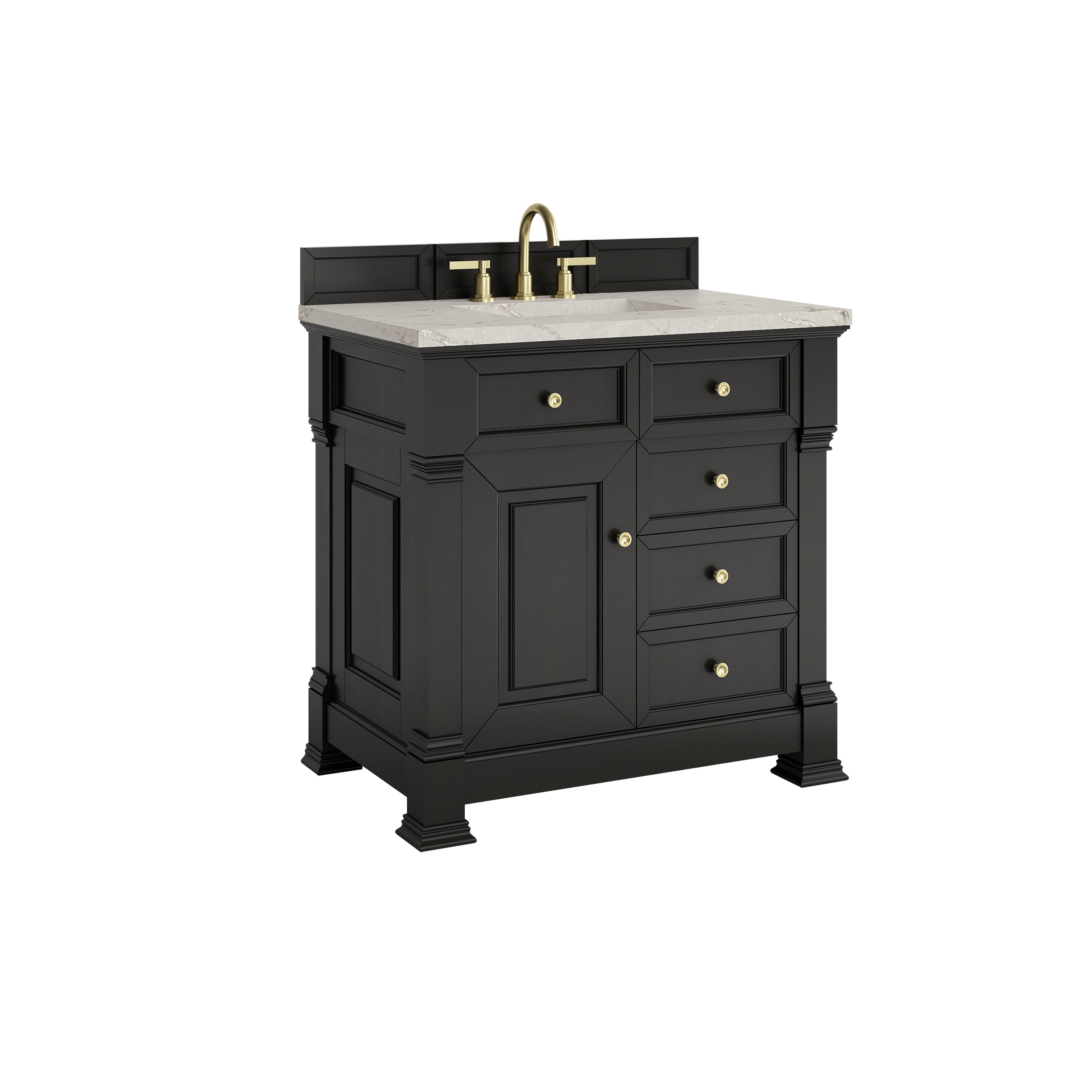 James Martin Brookfield 36" Single Vanity in Black Onyx with 3cm Countertop
