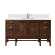 James Martin Addison 60" Single Vanity in Mid-Century Acacia with 3cm Countertop