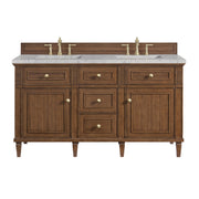 James Martin Lorelai 60" Double Vanity in Mid-Century Walnut with 3cm Countertop and FreePower Wireless Charger