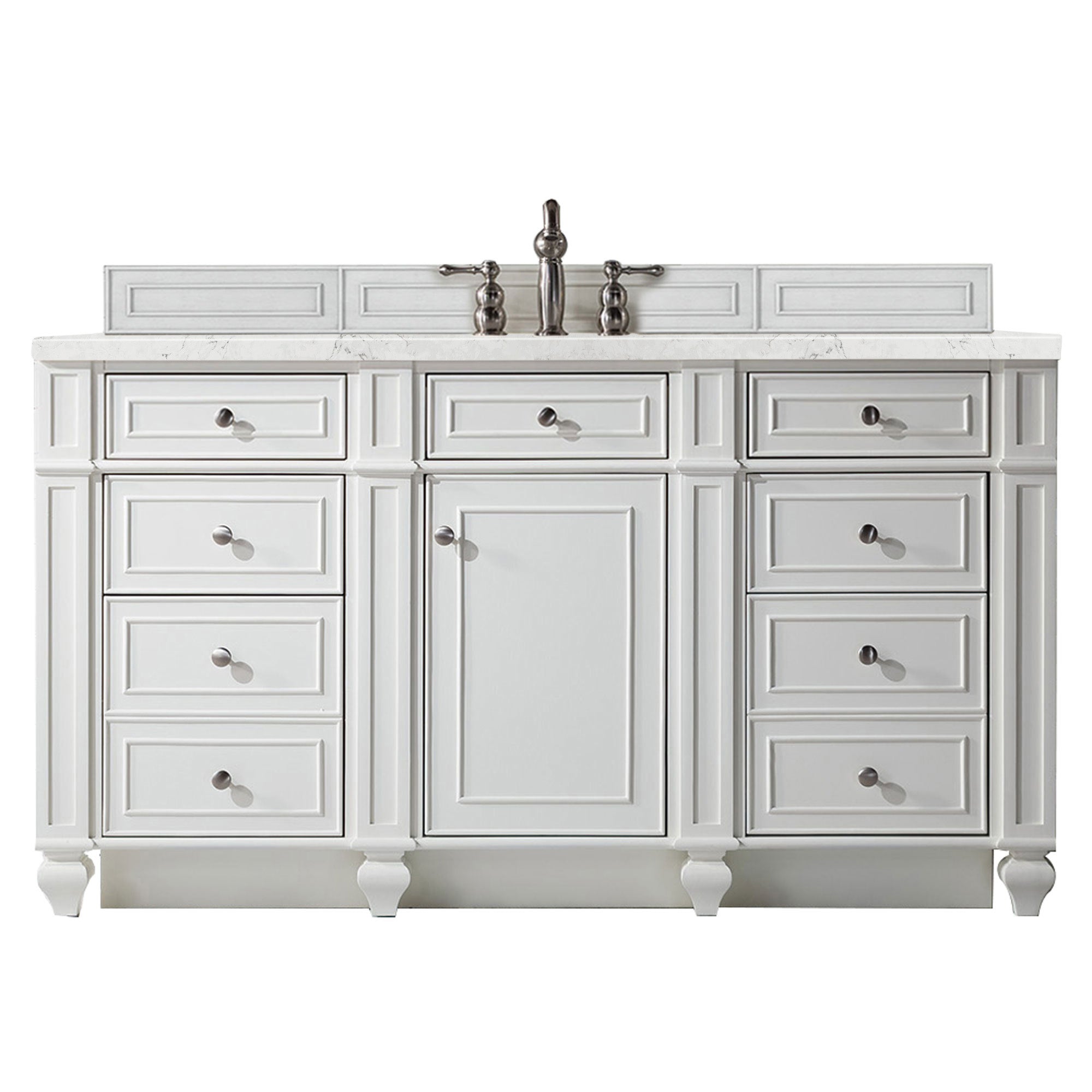 James Martin Bristol 60" Single Vanity in Bright White with 3cm Countertop