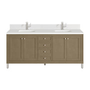 James Martin Chicago 72" Double Vanity in Walnut Whisper with 3cm Countertop
