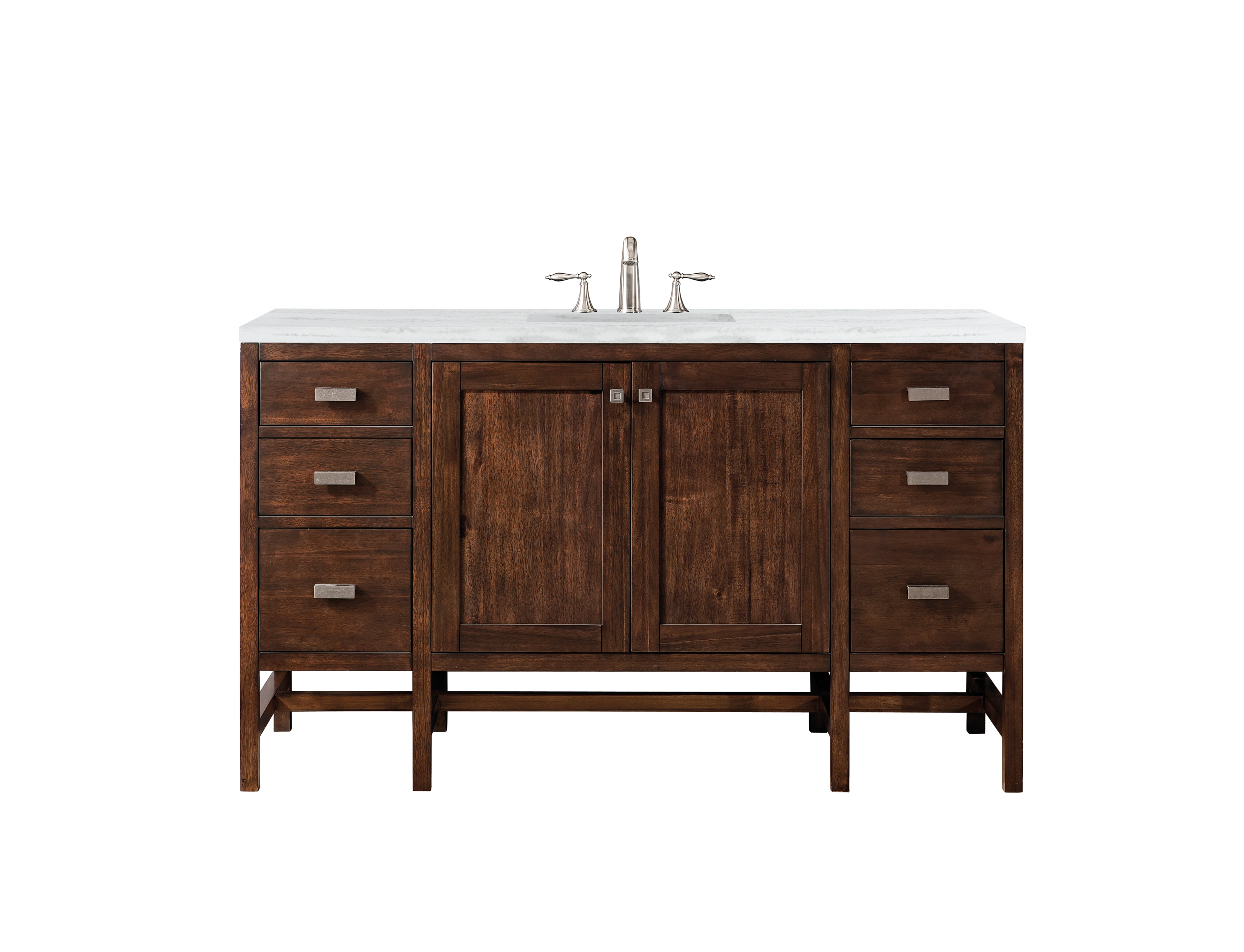 James Martin Addison 60" Single Vanity in Mid-Century Acacia with 3cm Countertop