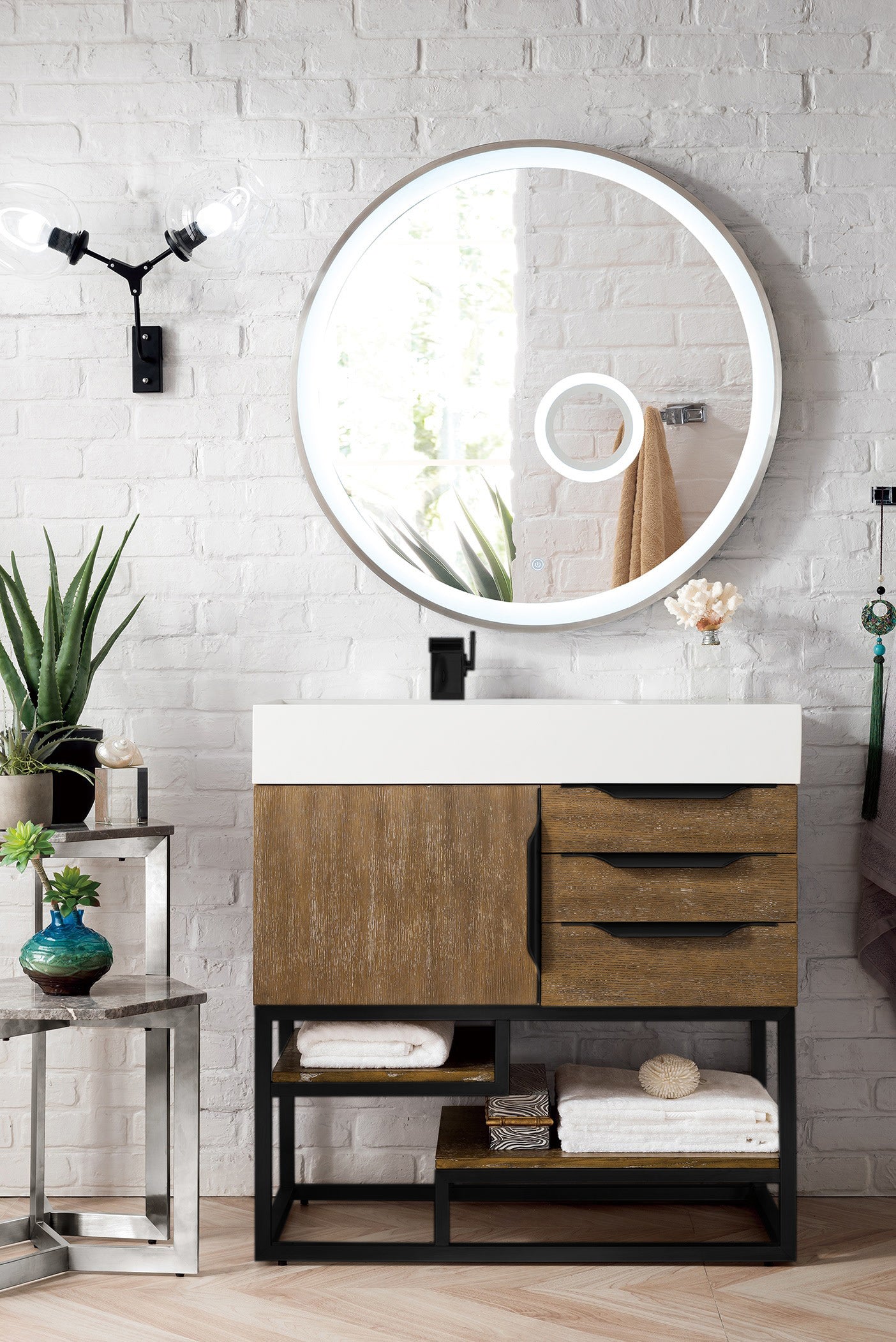 James Martin Columbia 36" Freestanding Single Vanity with Mineral Composite Stone Countertop