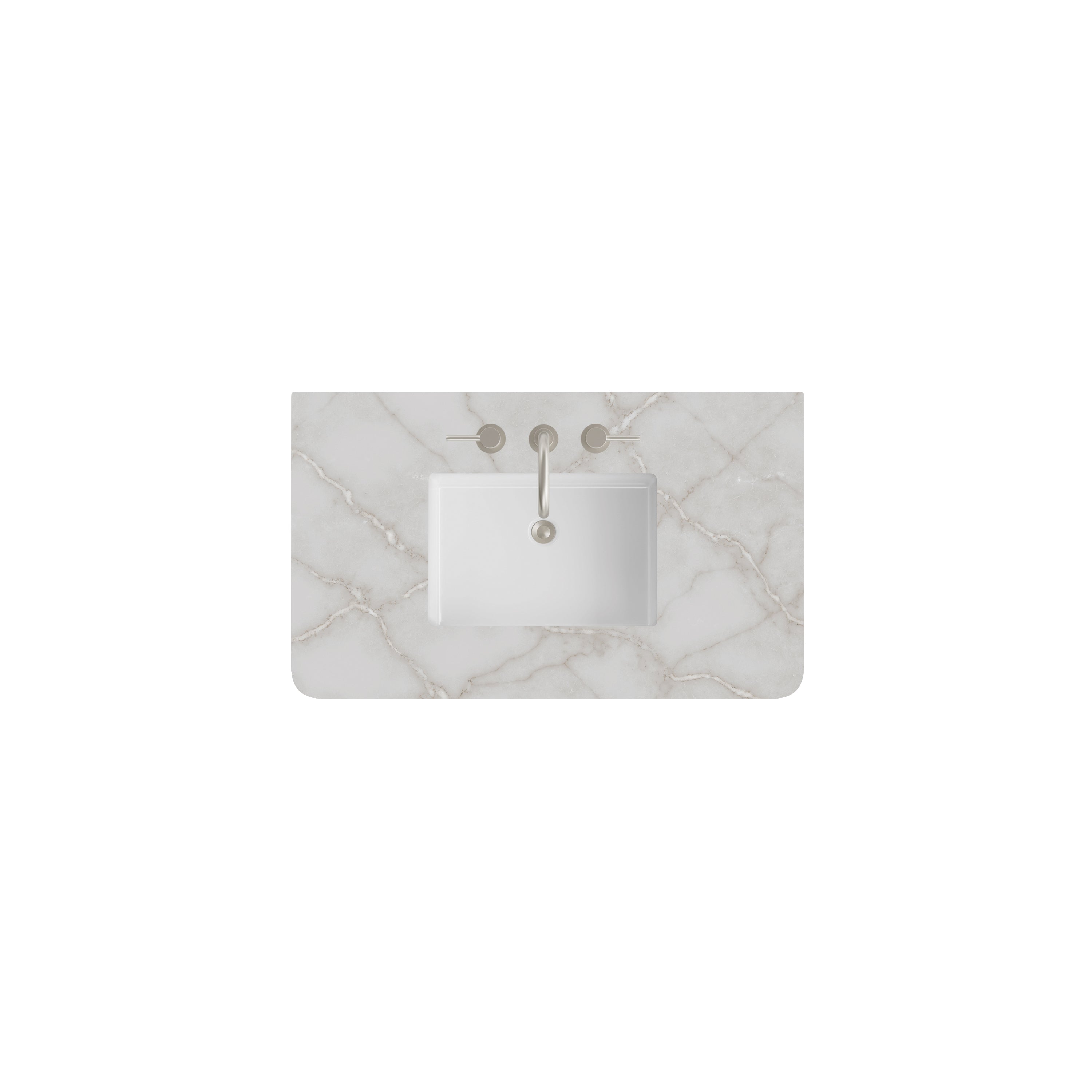 James Martin 36" Single Radius Cut Top with Sink Widespread 3cm
