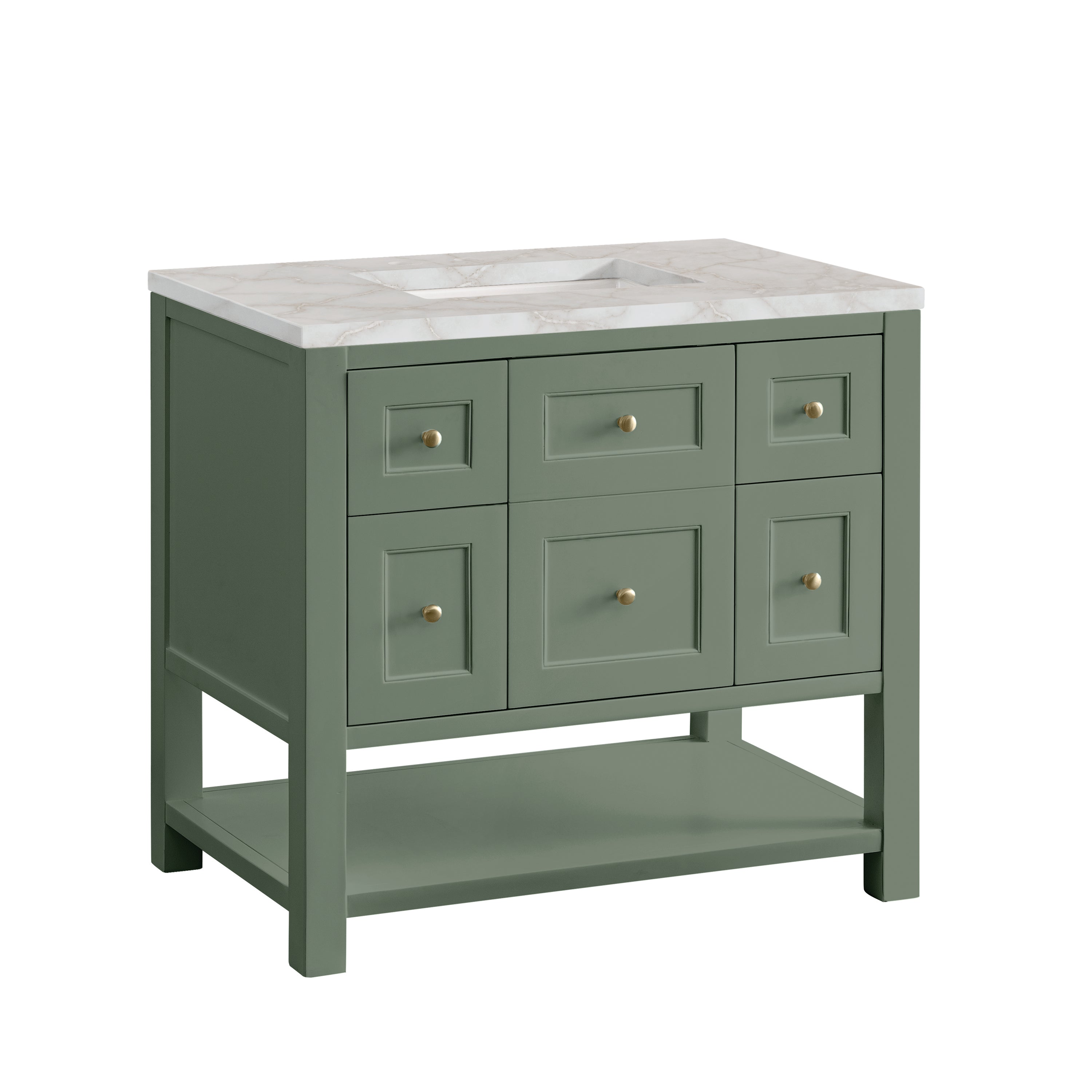 James Martin Breckenridge 36" Single Vanity in Smokey Celadon with 3cm Countertop
