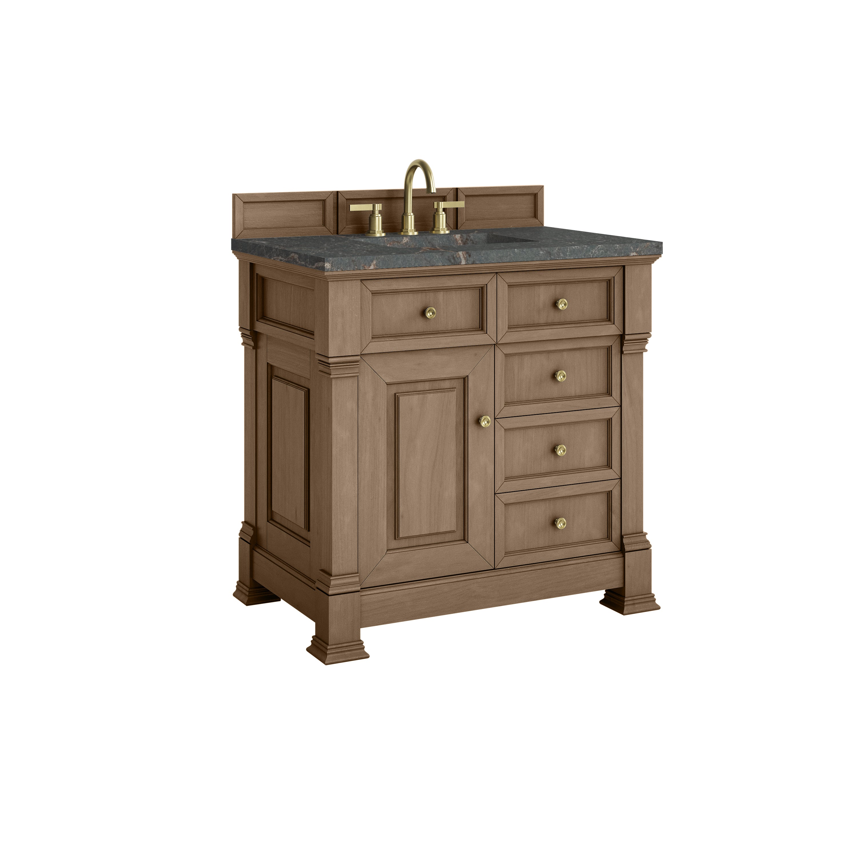James Martin Brookfield 36" Single Vanity in Pecan with 3cm Countertop