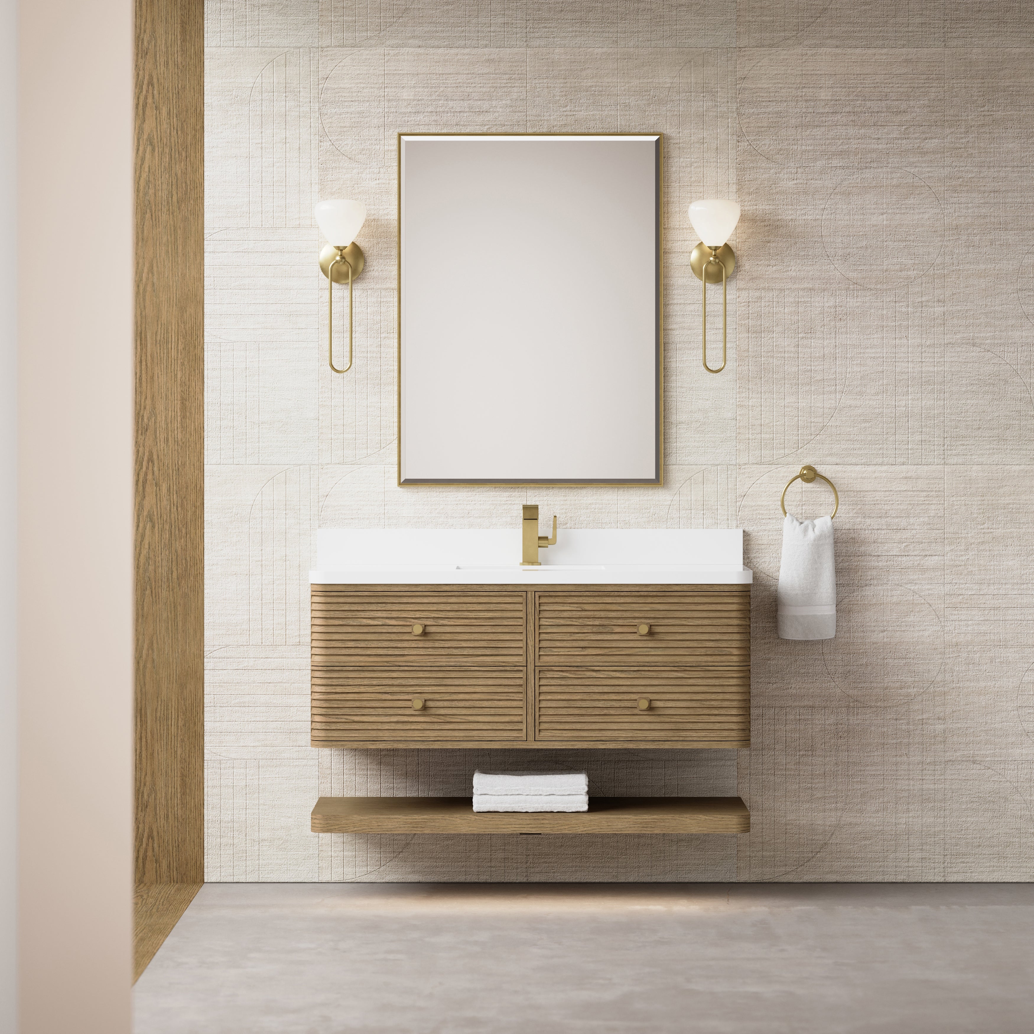 James Martin Allamari 48" Single Vanity in Dune Mist with 3cm Countertop