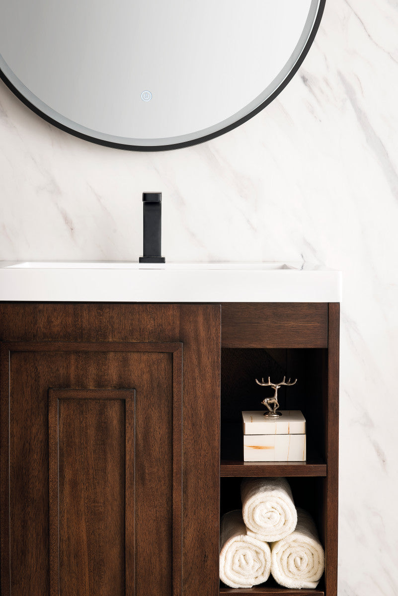 Alicante 24" Single Vanity with White Glossy Composite Stone Top