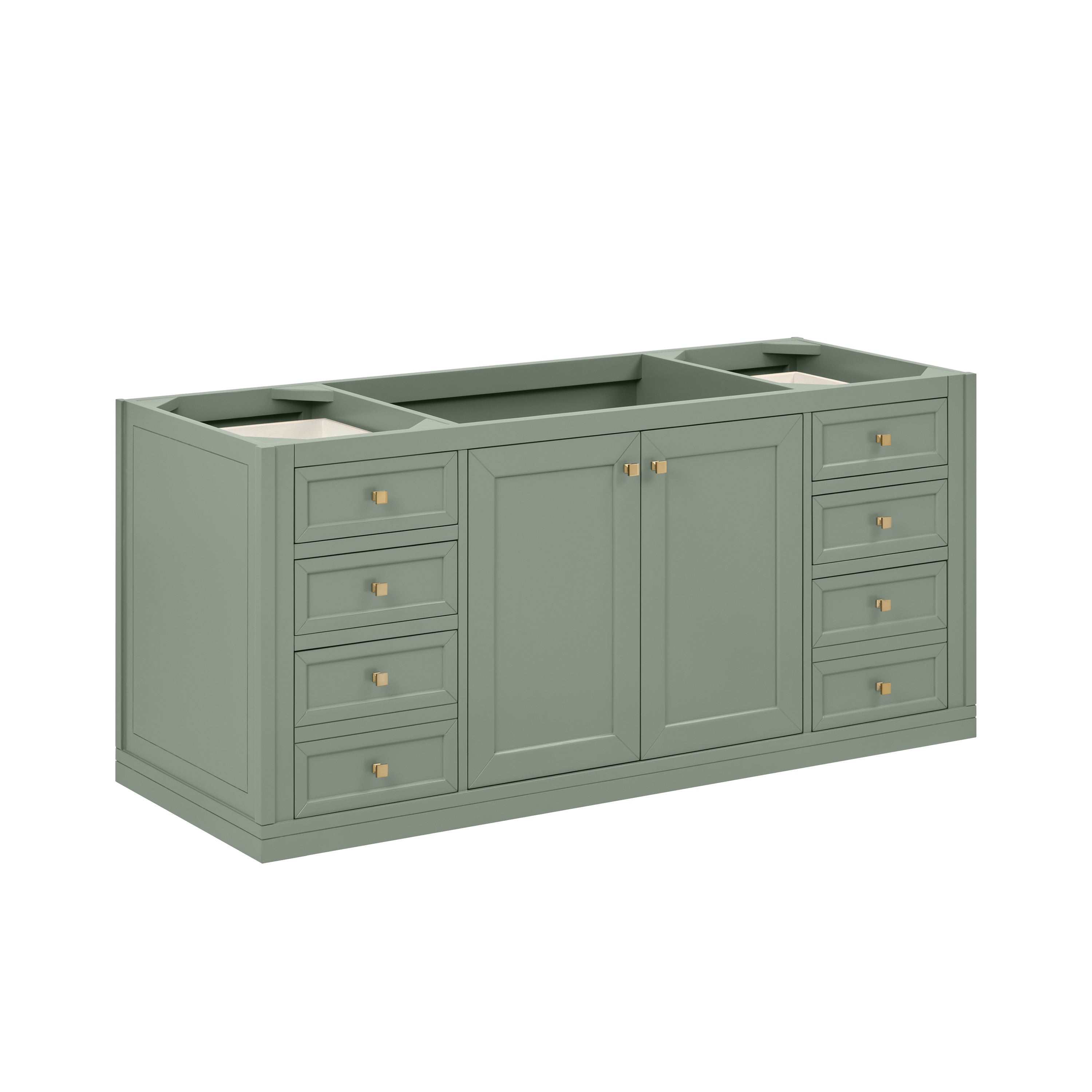 James Martin Chicago 60" Single Vanity in Smokey Celadon with 3cm Countertop
